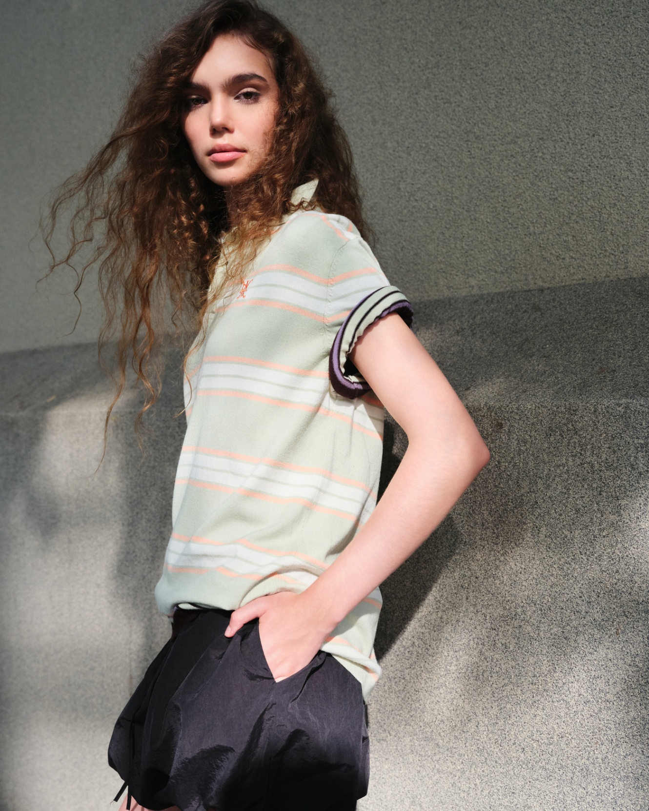 DVRK PRIVÉ STRIPE KNIT POLO - MINT