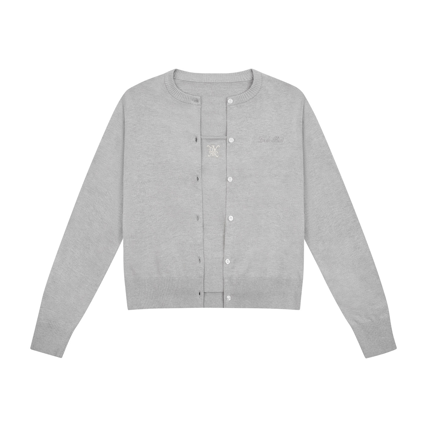 DVRK PRIVÉ BASIC CARDIGAN KNIT SET - LIGHT GRAY
