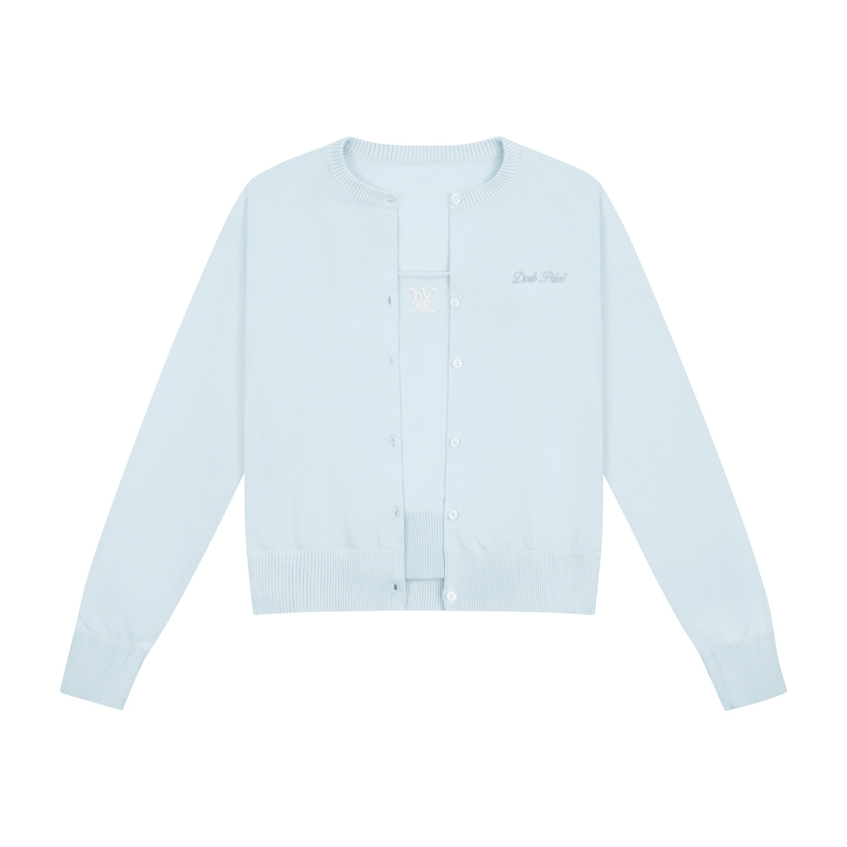 DVRK PRIVÉ BASIC CARDIGAN KNIT SET - LIGHT BLUE