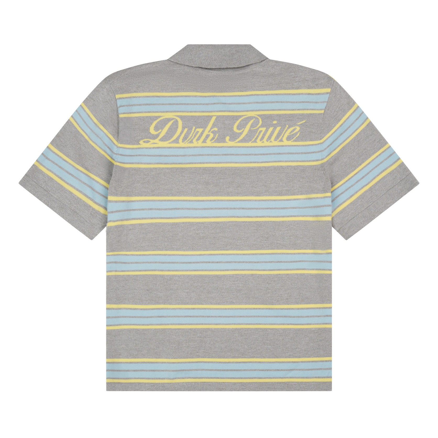 DVRK PRIVÉ STRIPE KNIT POLO - GRAY 2