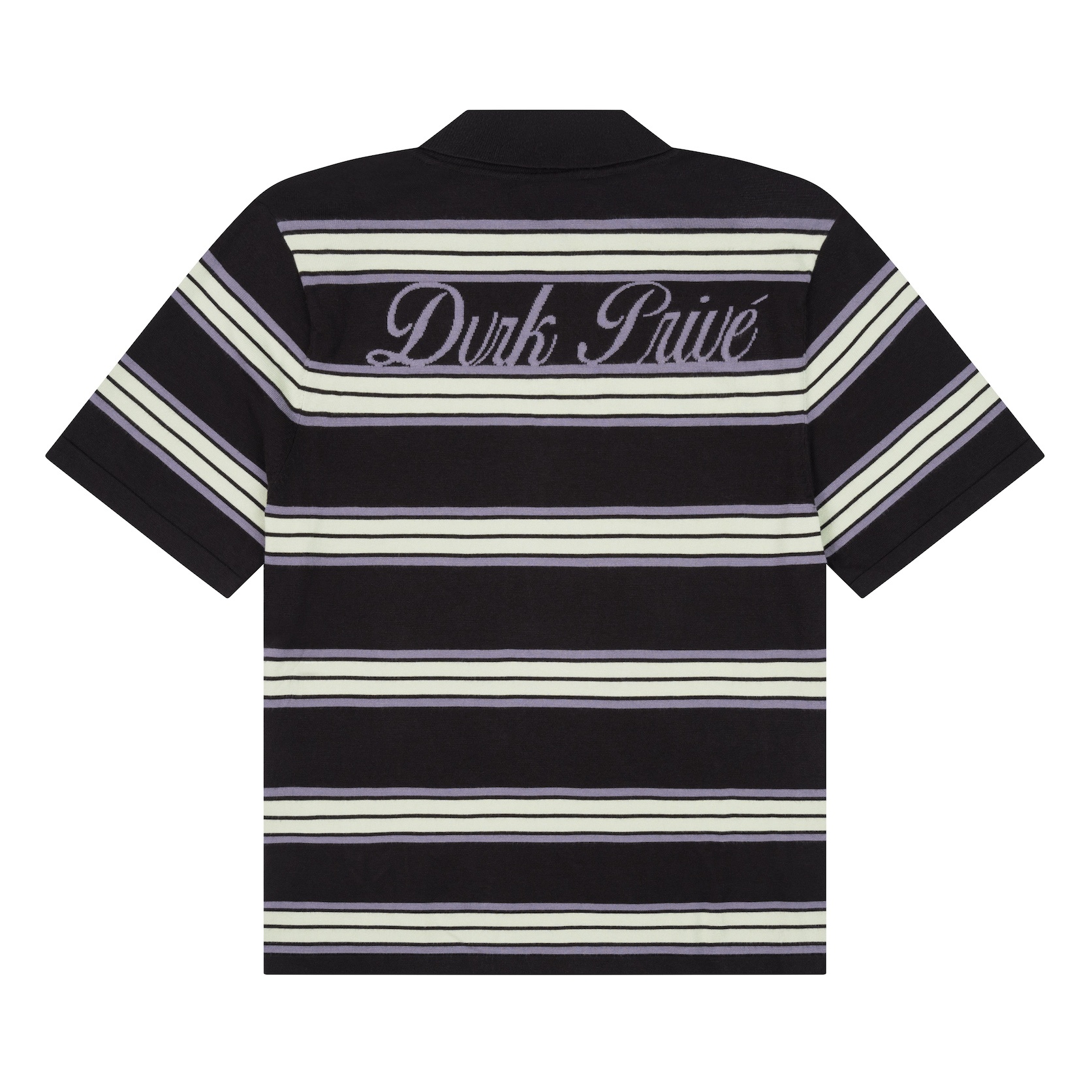DVRK PRIVÉ STRIPE KNIT POLO - BLACK 2
