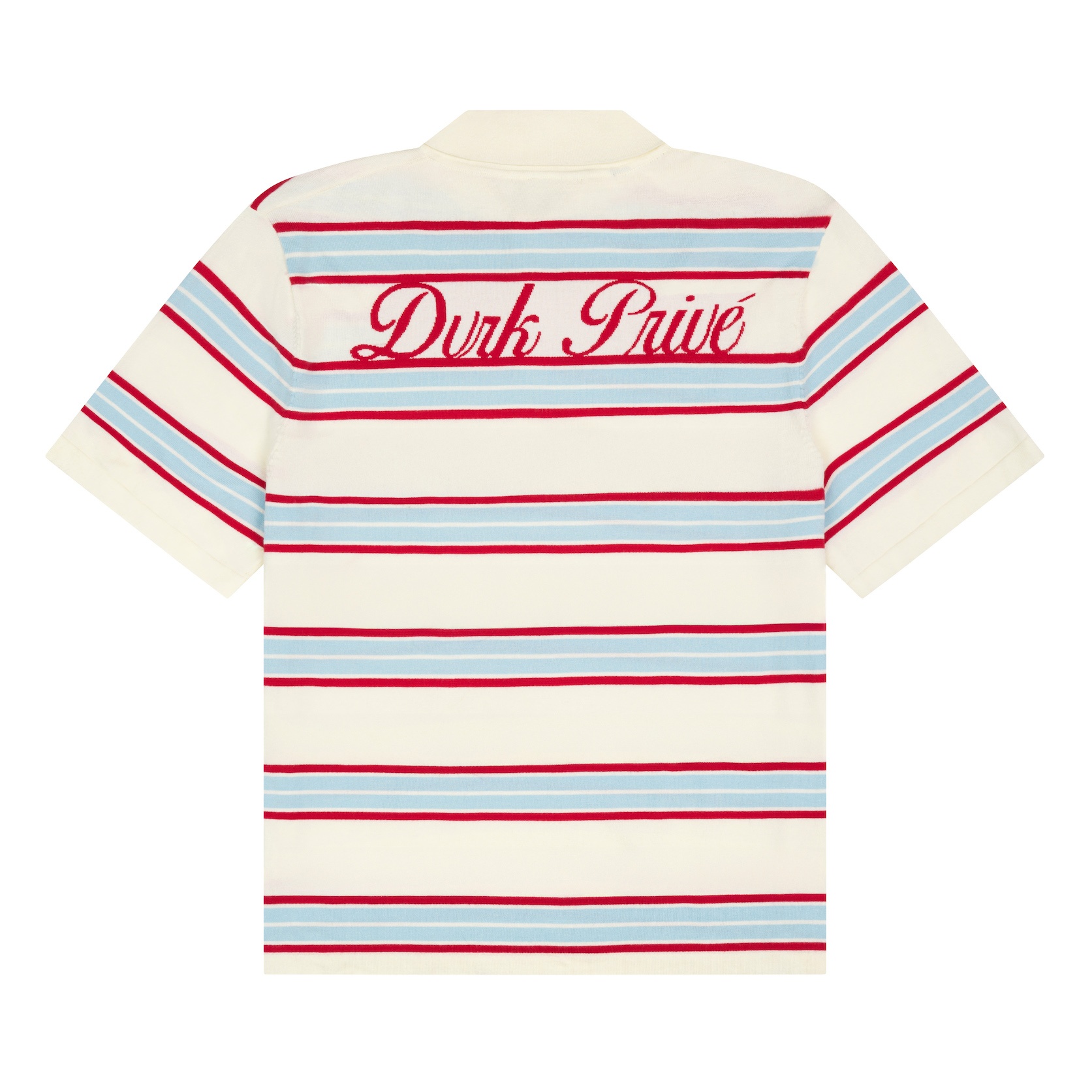 DVRK PRIVÉ STRIPE KNIT POLO - WHITE 2