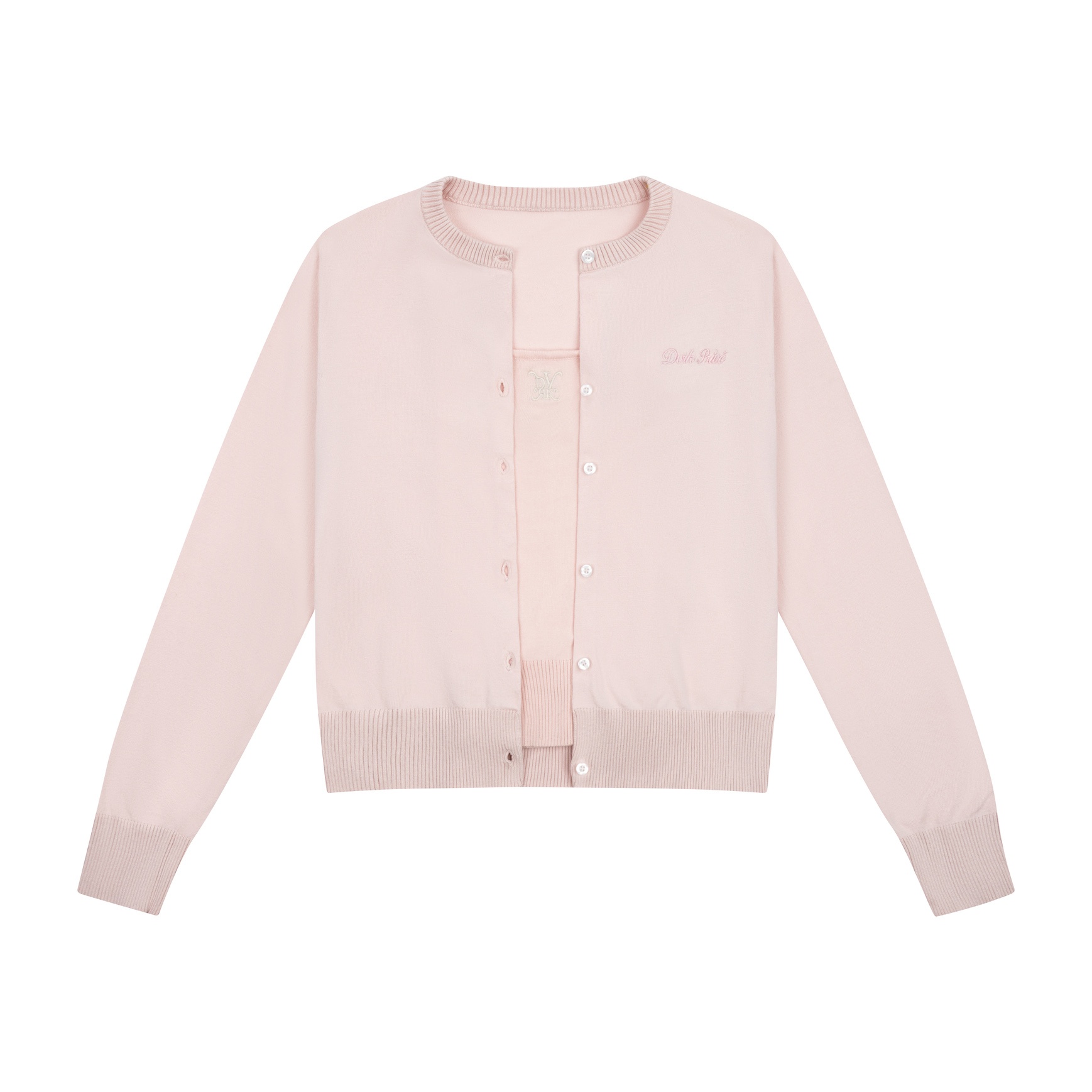 DVRK PRIVÉ BASIC CARDIGAN KNIT SET - LIGHT PINK