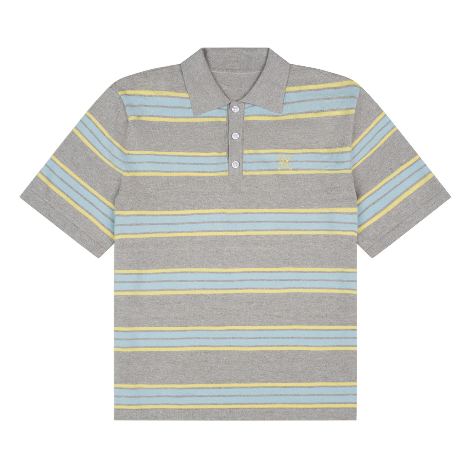 DVRK PRIVÉ STRIPE KNIT POLO - GRAY