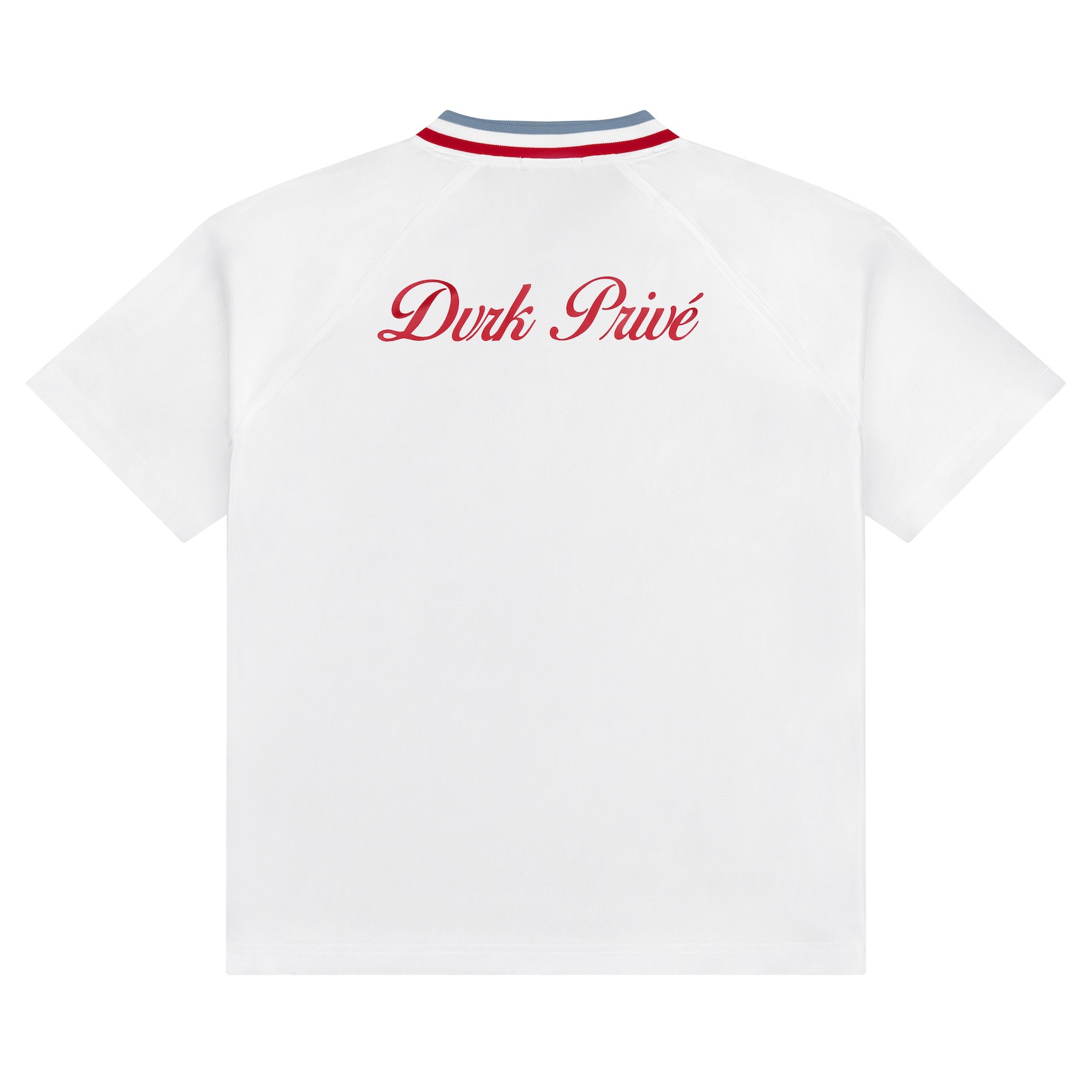 DVRK PRIVÉ BASEBALL STRIPE NECK TEE - WHITE