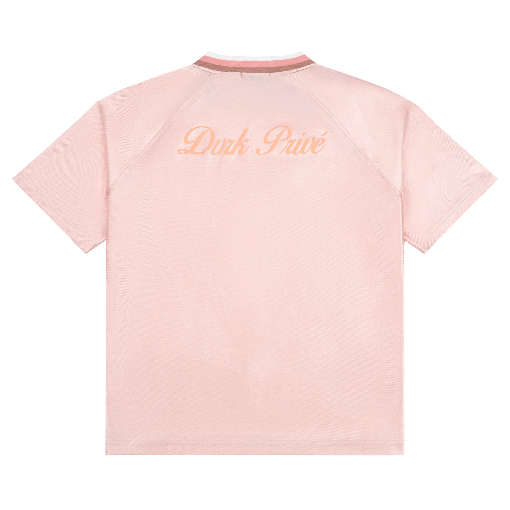 DVRK PRIVÉ BASEBALL STRIPE NECK TEE - PINK 2
