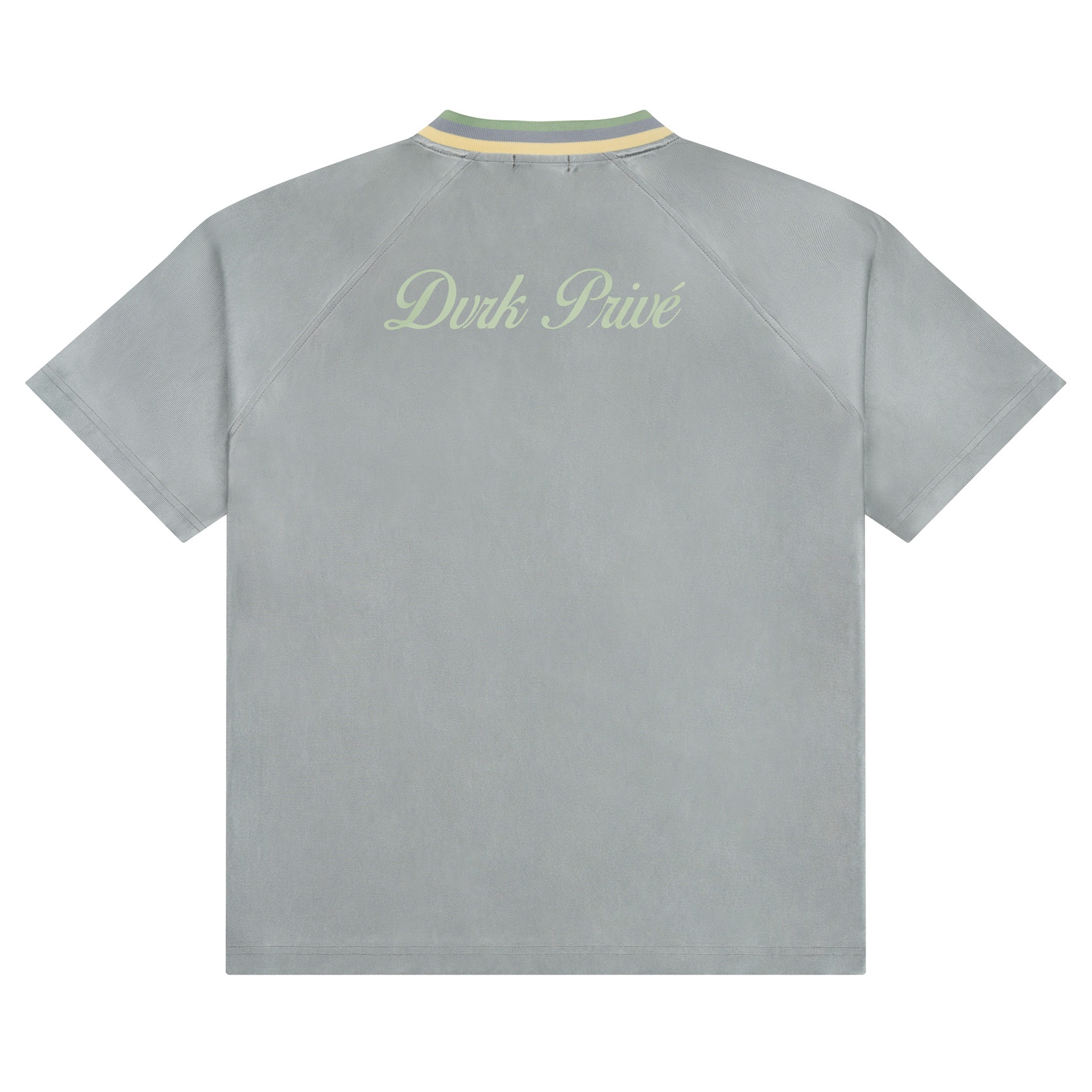 DVRK PRIVÉ BASEBALL STRIPE NECK TEE - GREY 2