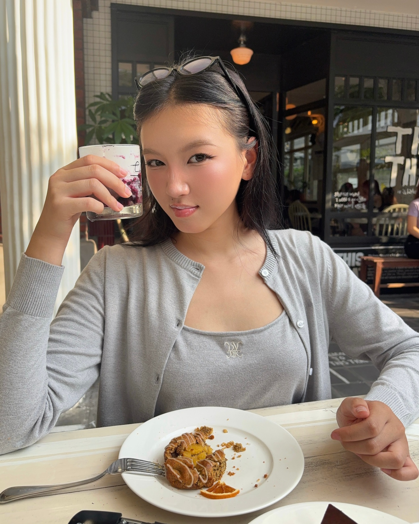 DVRK PRIVÉ BASIC CARDIGAN KNIT SET - LIGHT GRAY 8