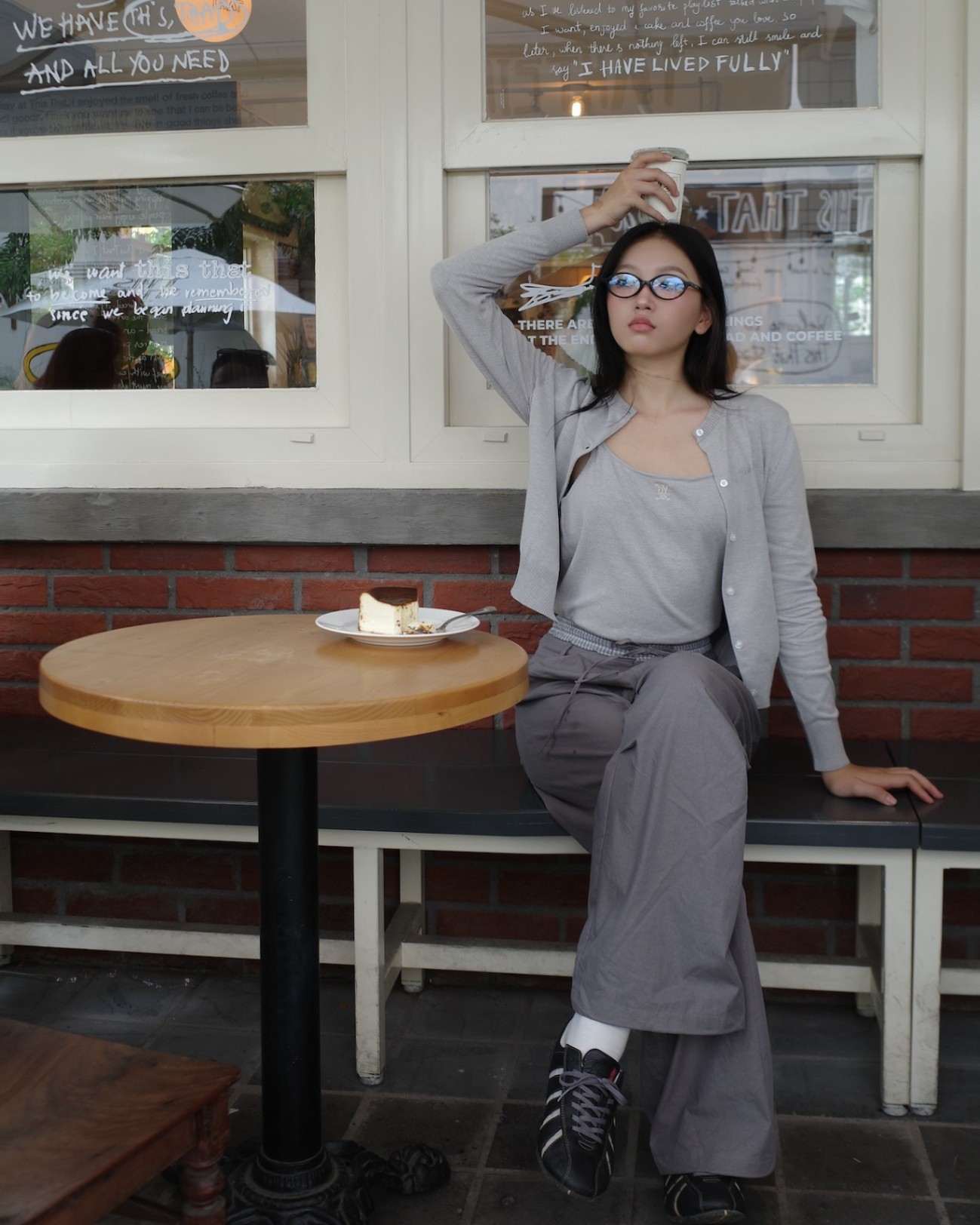 DVRK PRIVÉ BASIC CARDIGAN KNIT SET - LIGHT GRAY 5