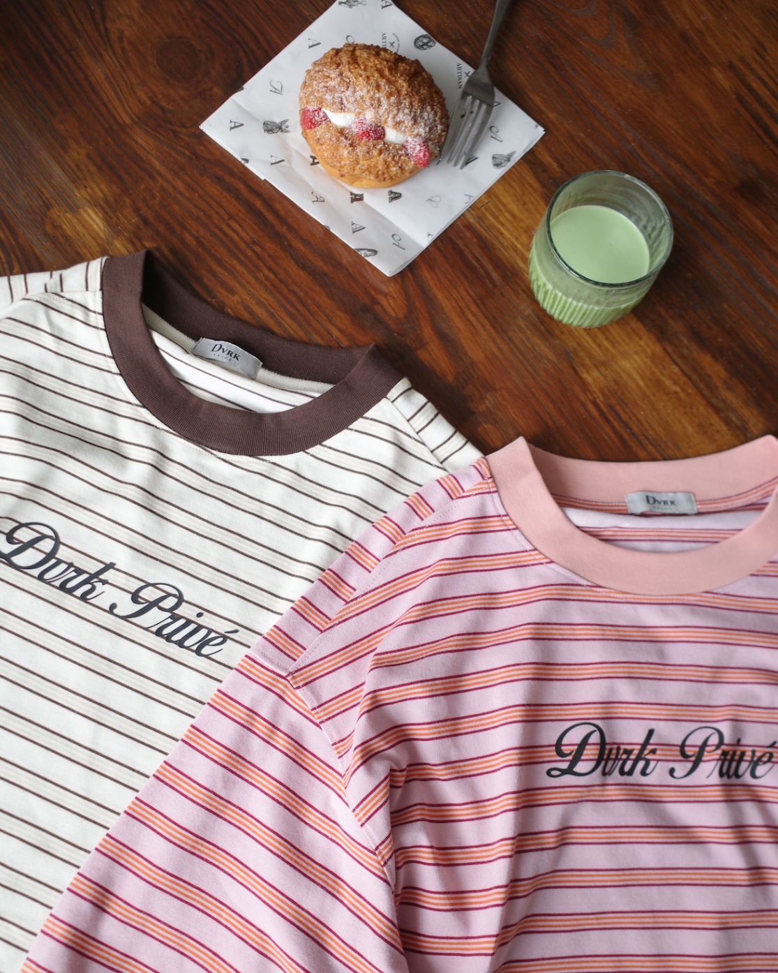 DVRK PRIVÉ STRIPED SHORT SLEEVES TEE - PINK 6