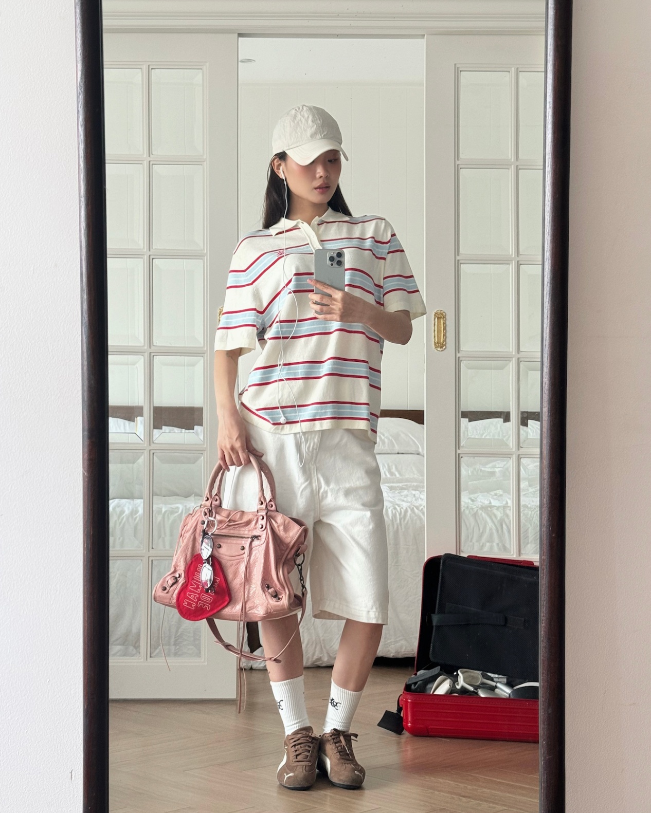 DVRK PRIVÉ STRIPE KNIT POLO - WHITE