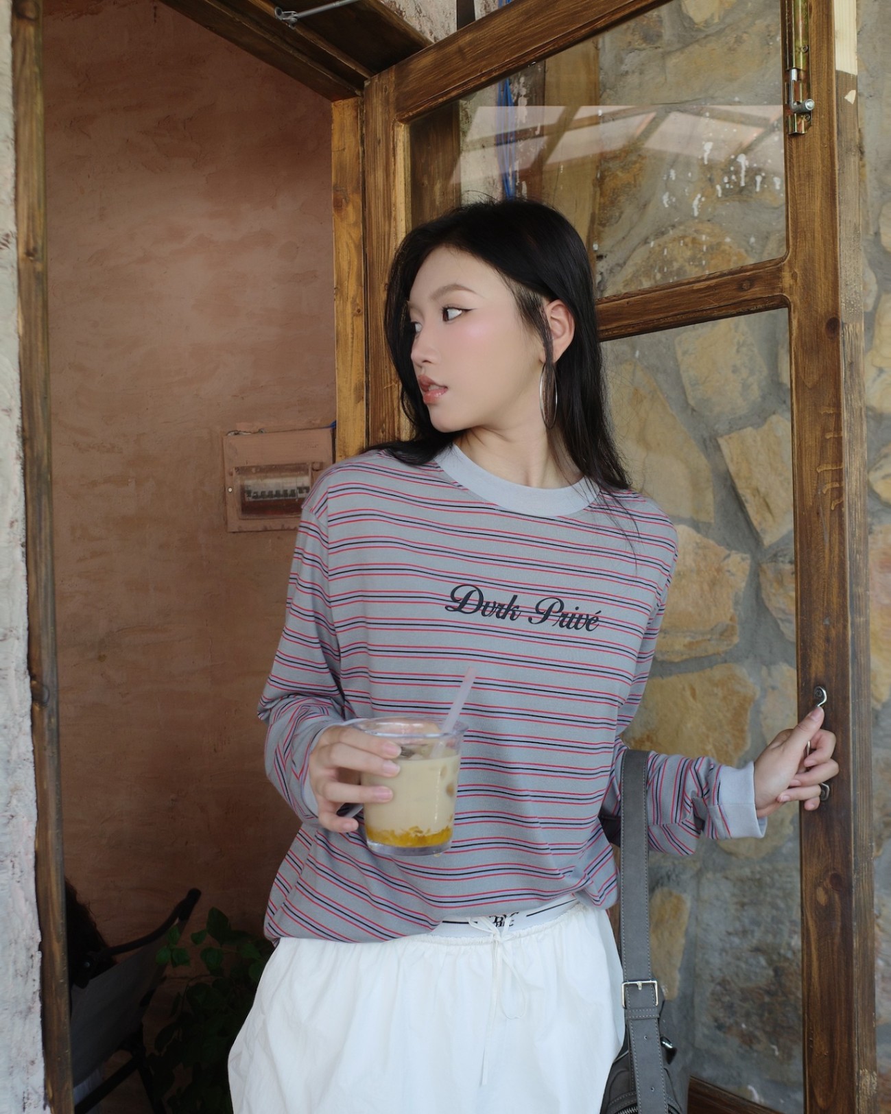 DVRK PRIVÉ STRIPED LONG SLEEVES TEE - PASTEL PURPLE