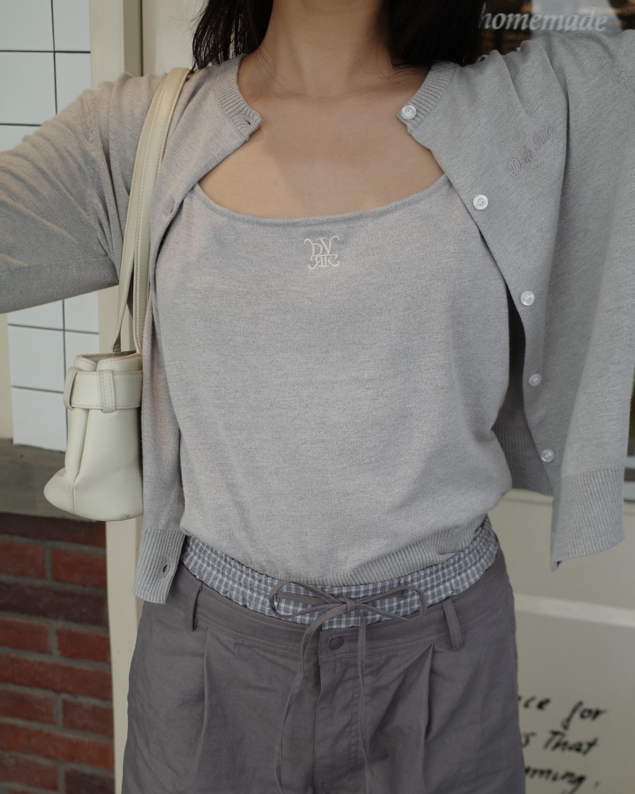 DVRK PRIVÉ BASIC CARDIGAN KNIT SET - LIGHT GRAY 7