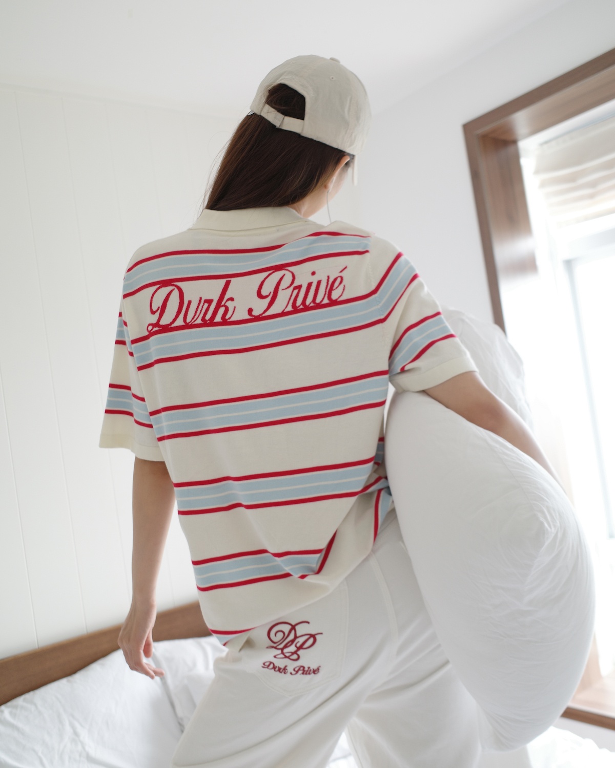 DVRK PRIVÉ STRIPE KNIT POLO - WHITE 5