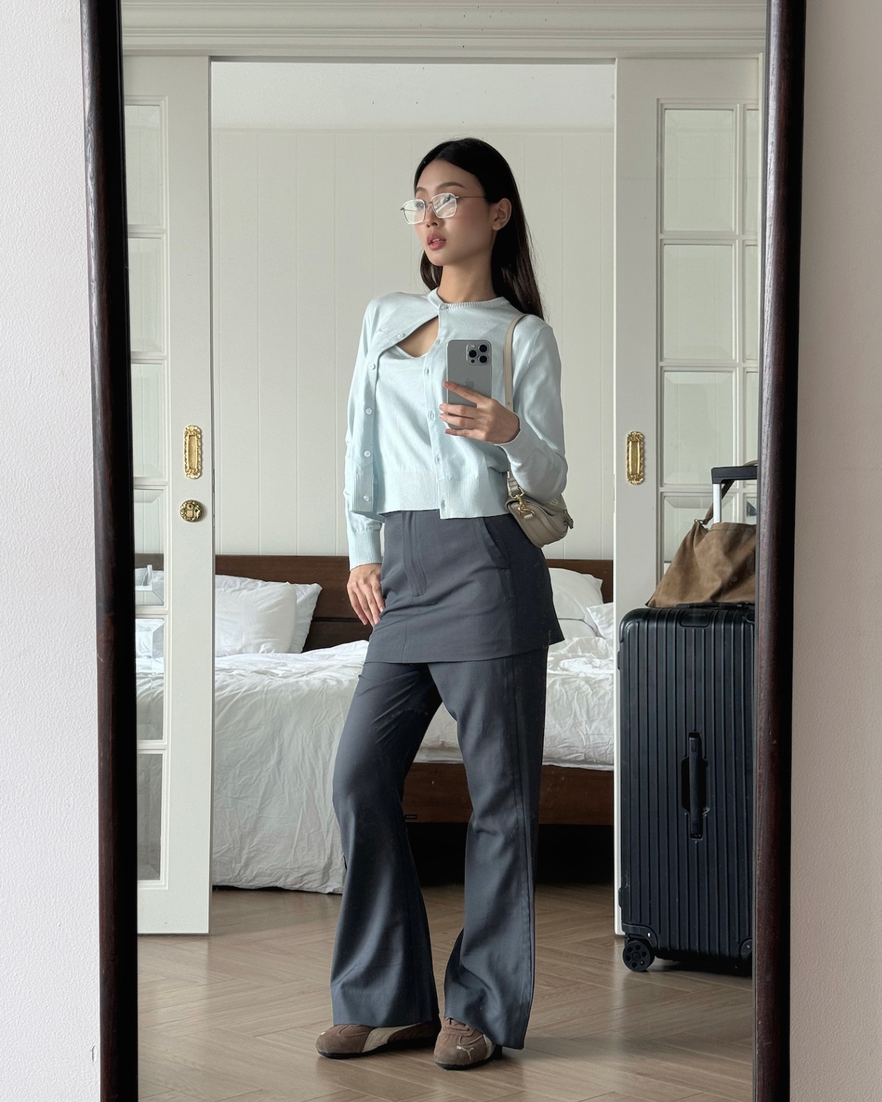 DVRK PRIVÉ BASIC CARDIGAN KNIT SET - LIGHT BLUE