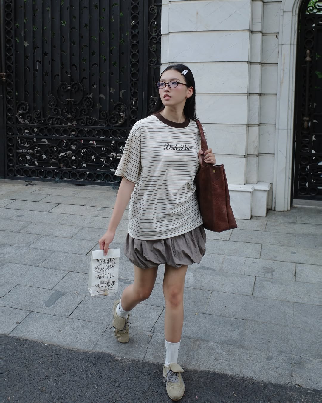 DVRK PRIVÉ STRIPED SHORT SLEEVES TEE - WHITE