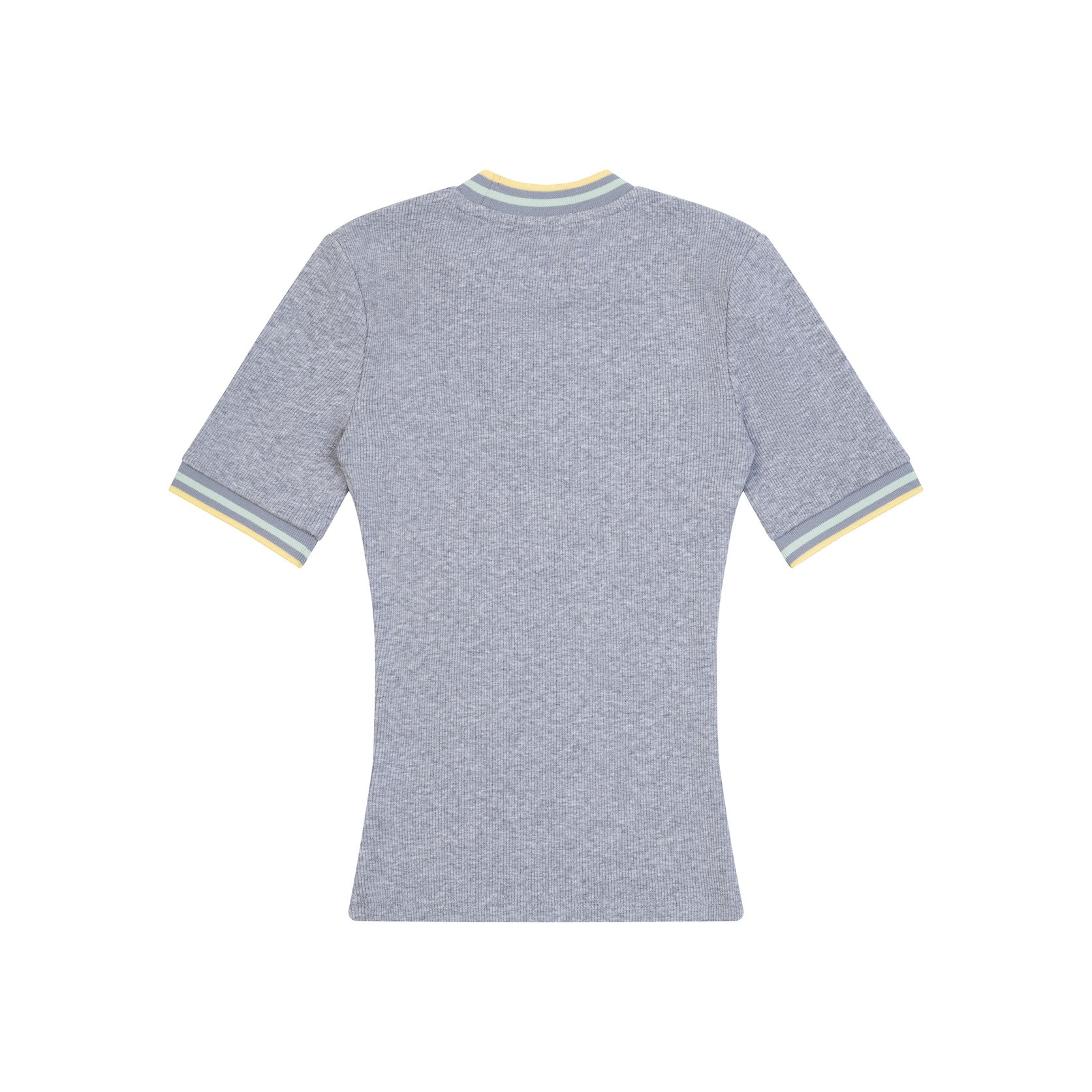 DVRK PRIVÉ LOGO STRIPE NECK TEE - GREY