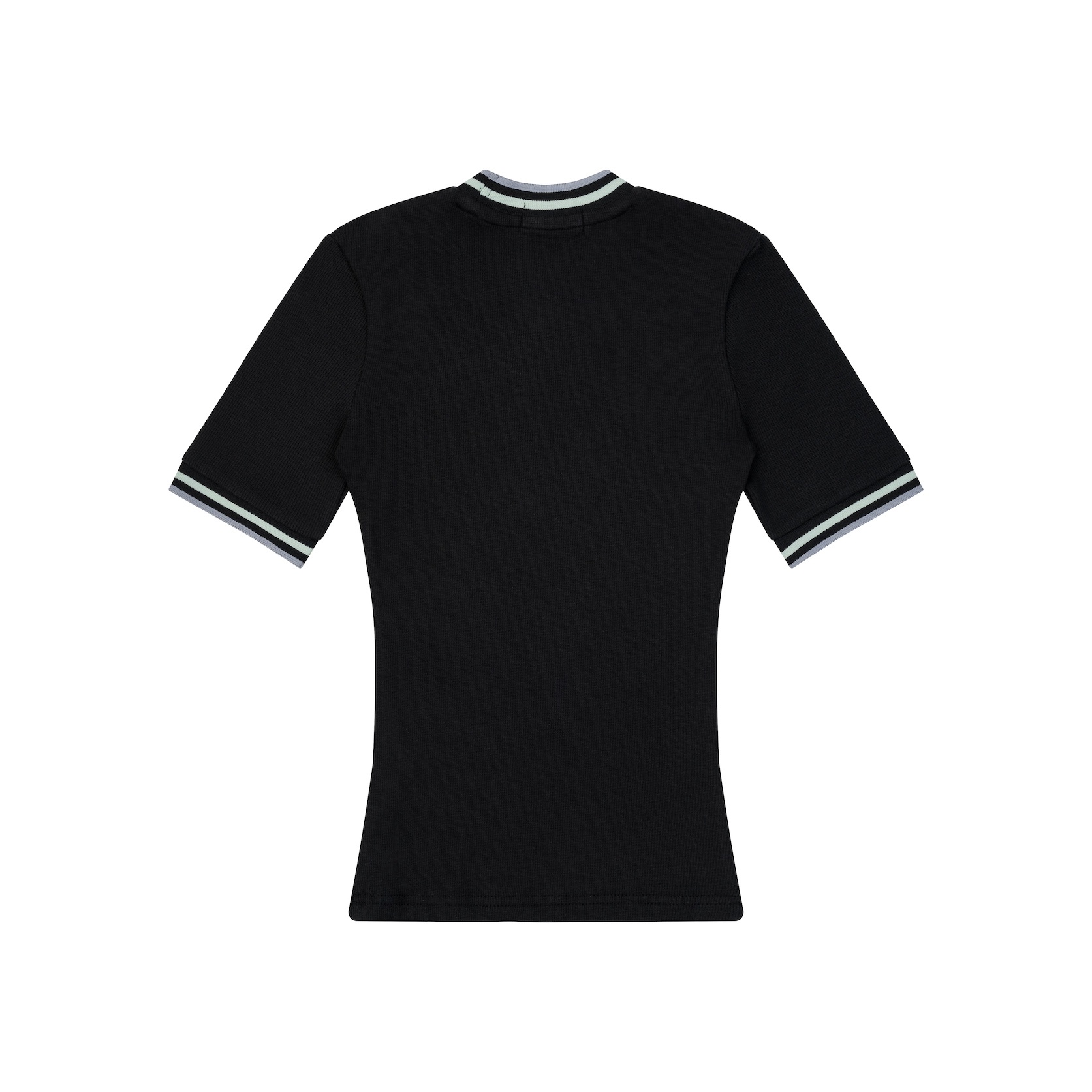 DVRK PRIVÉ LOGO STRIPE NECK TEE - BLACK