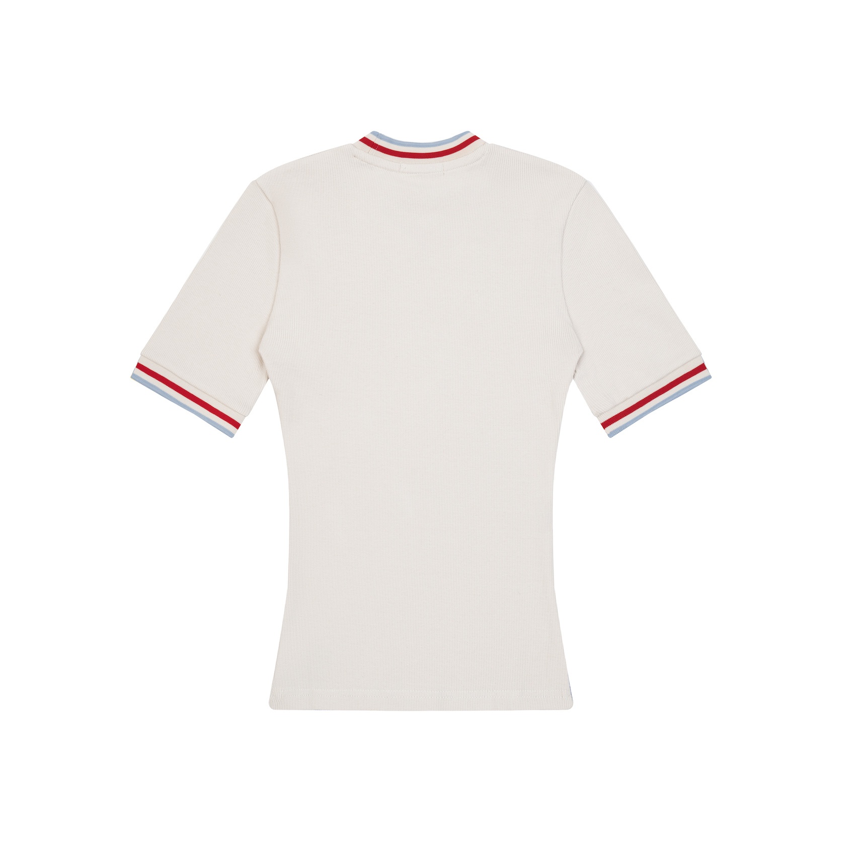 DVRK PRIVÉ LOGO STRIPE NECK TEE - CREAM