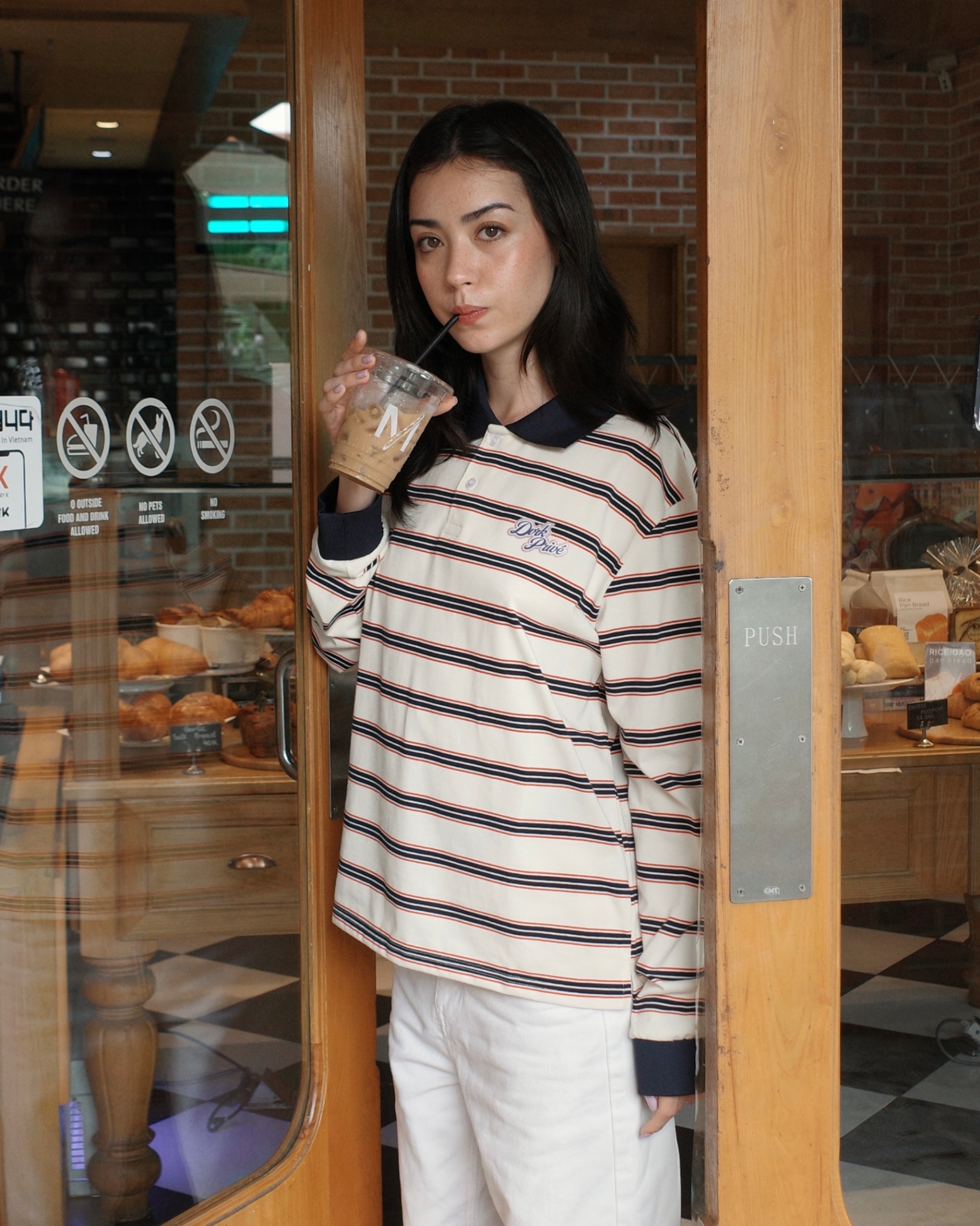 DVRK PRIVÉ STRIPE POLO - CREAM 5