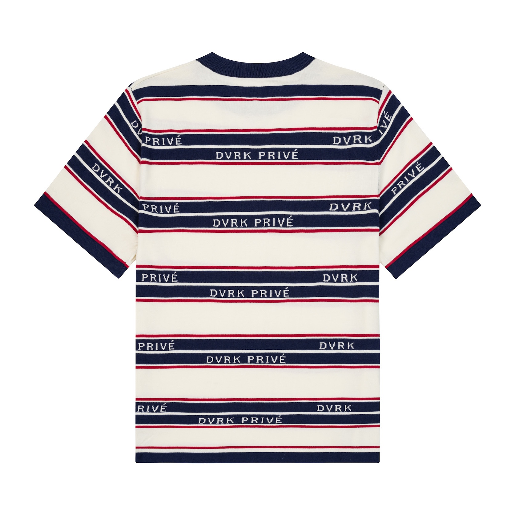 DVRK PRIVÉ BAR STRIPE LOGO KNIT TEE - NAVY/ WHITE 2