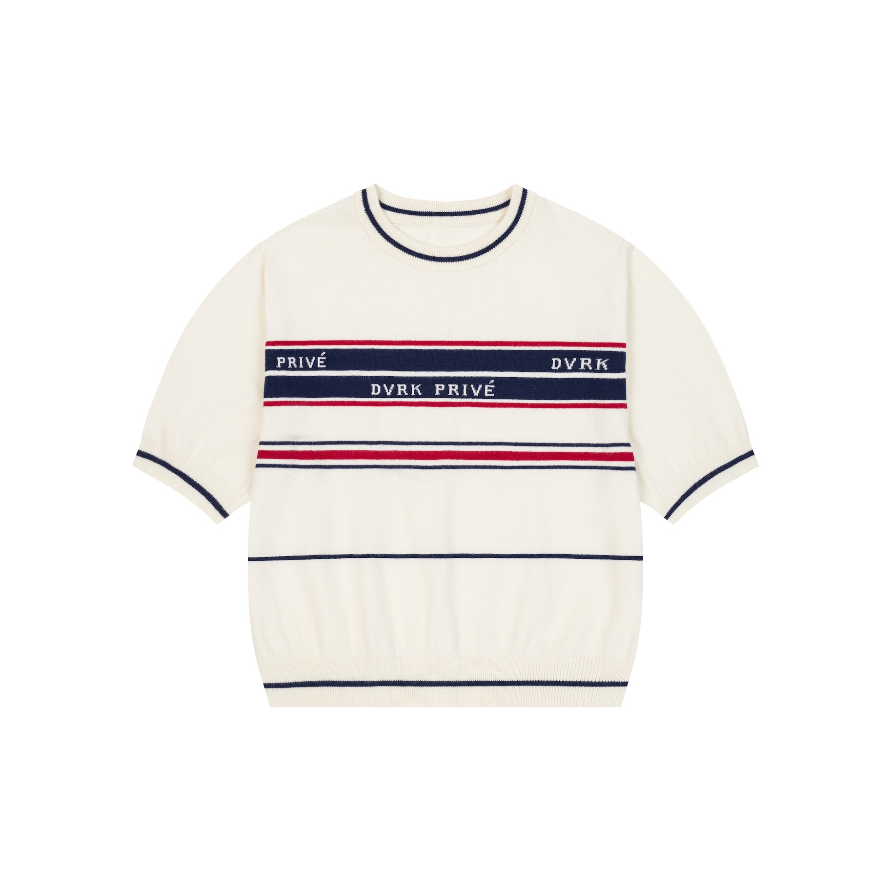 DVRK PRIVÉ MULTI STRIPE KNIT TEE (W) - WHITE