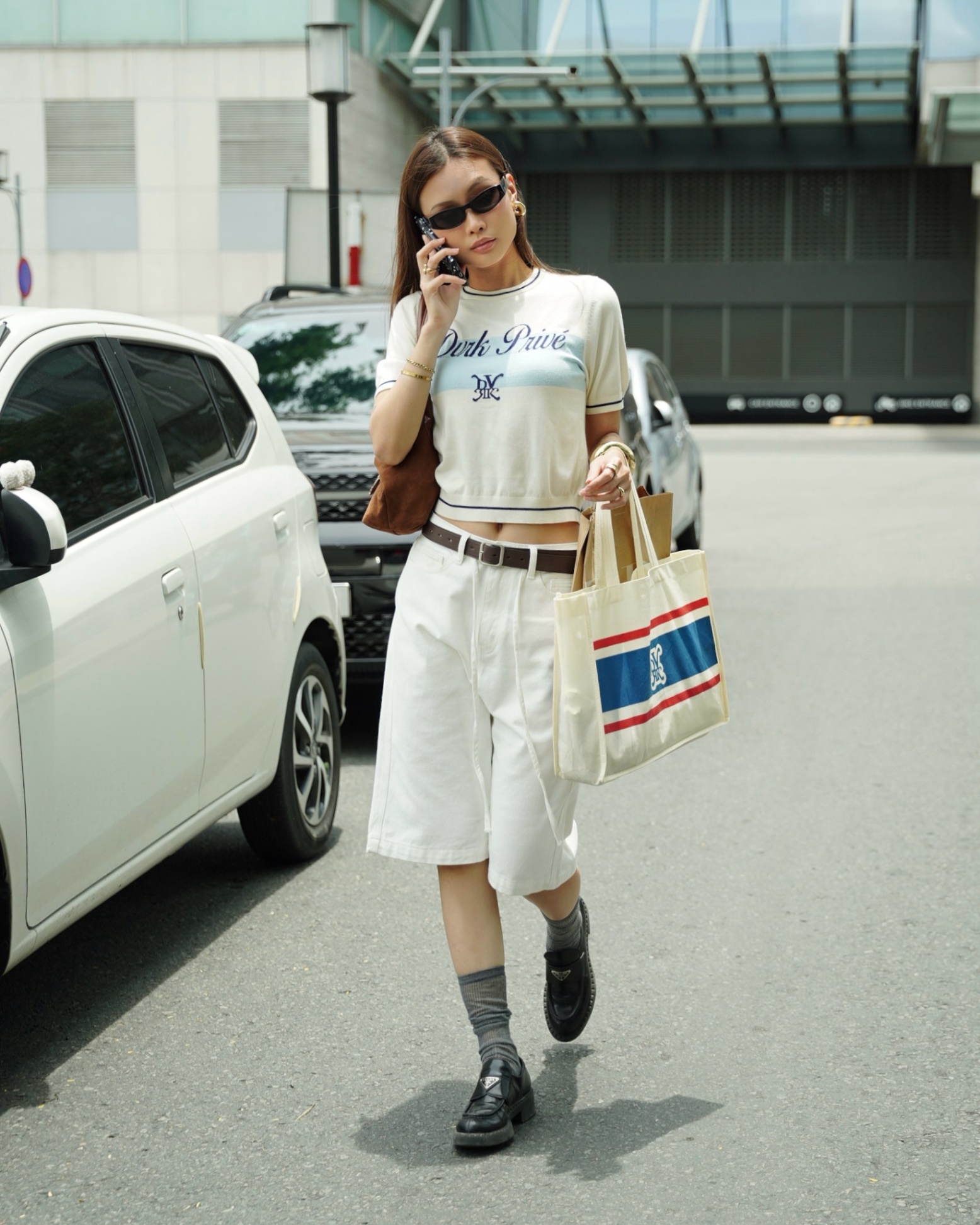 DVRK PRIVÉ BAR LOGO KNIT TEE (W) - WHITE 4