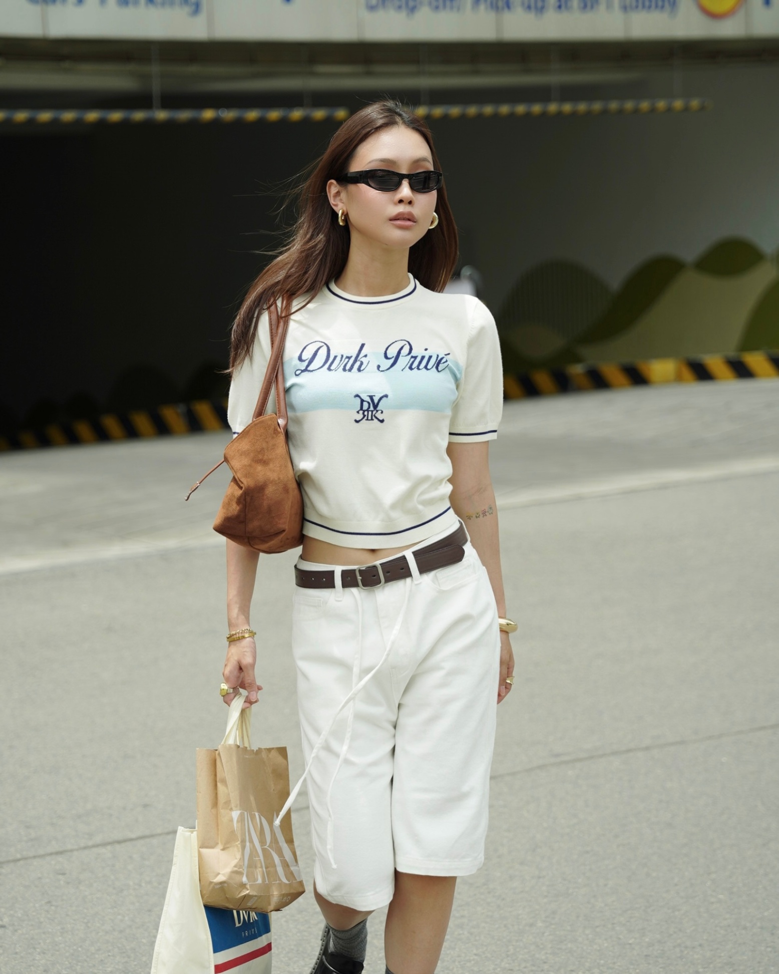 DVRK PRIVÉ BAR LOGO KNIT TEE (W) - WHITE 8