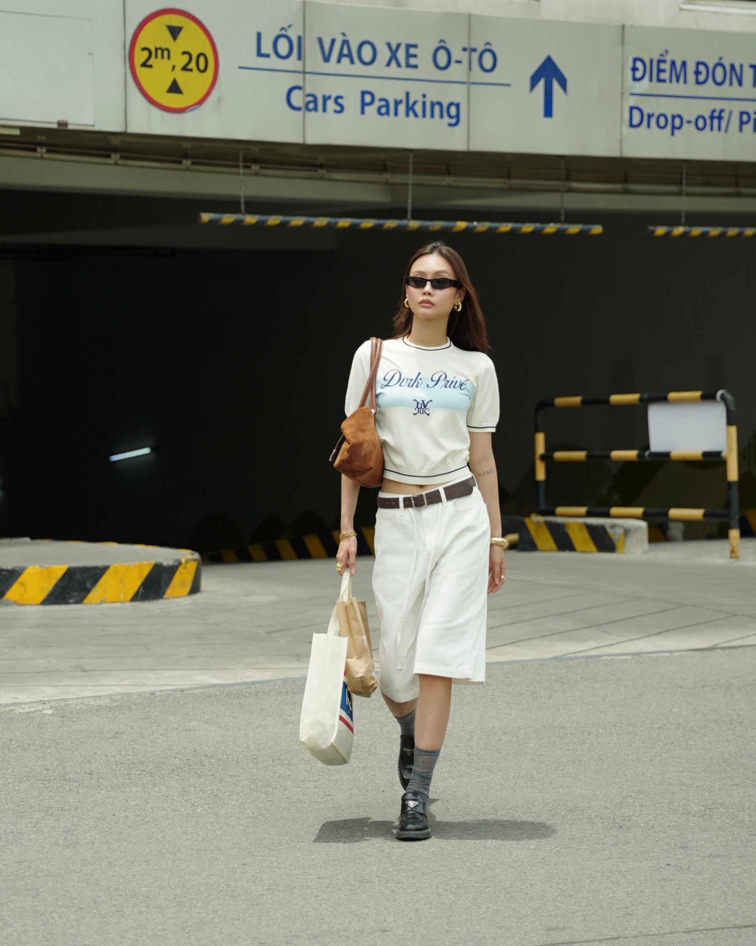 DVRK PRIVÉ BAR LOGO KNIT TEE (W) - WHITE 9