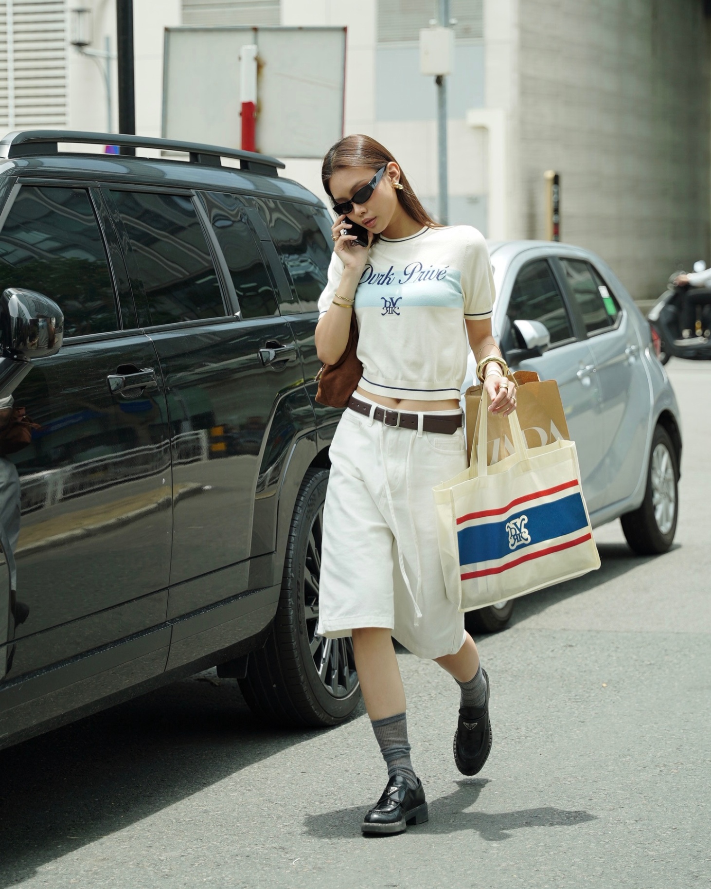 DVRK PRIVÉ BAR LOGO KNIT TEE (W) - WHITE 12