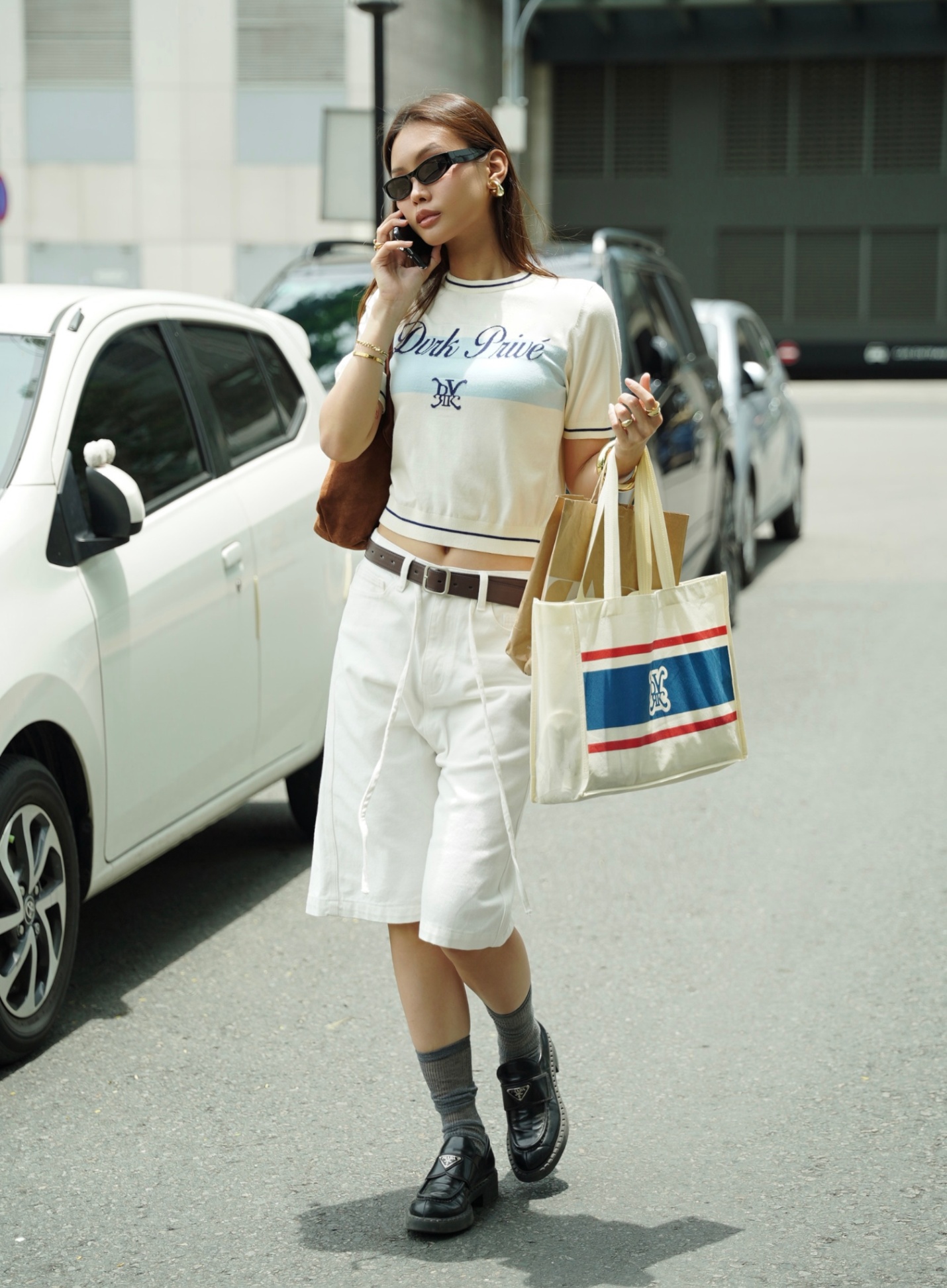 DVRK PRIVÉ BAR LOGO KNIT TEE (W) - WHITE 6