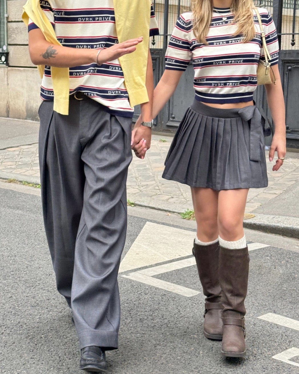 DVRK PRIVÉ STRIPE LOGO KNIT TEE (W) - NAVY/WHITE 13