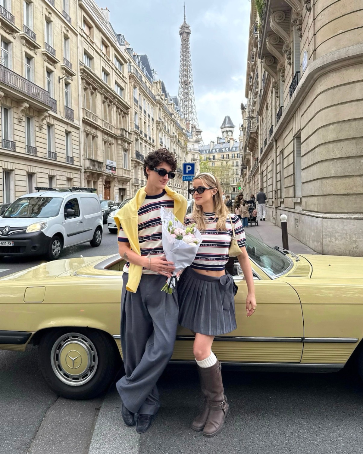 DVRK PRIVÉ BAR STRIPE LOGO KNIT TEE - NAVY/ WHITE