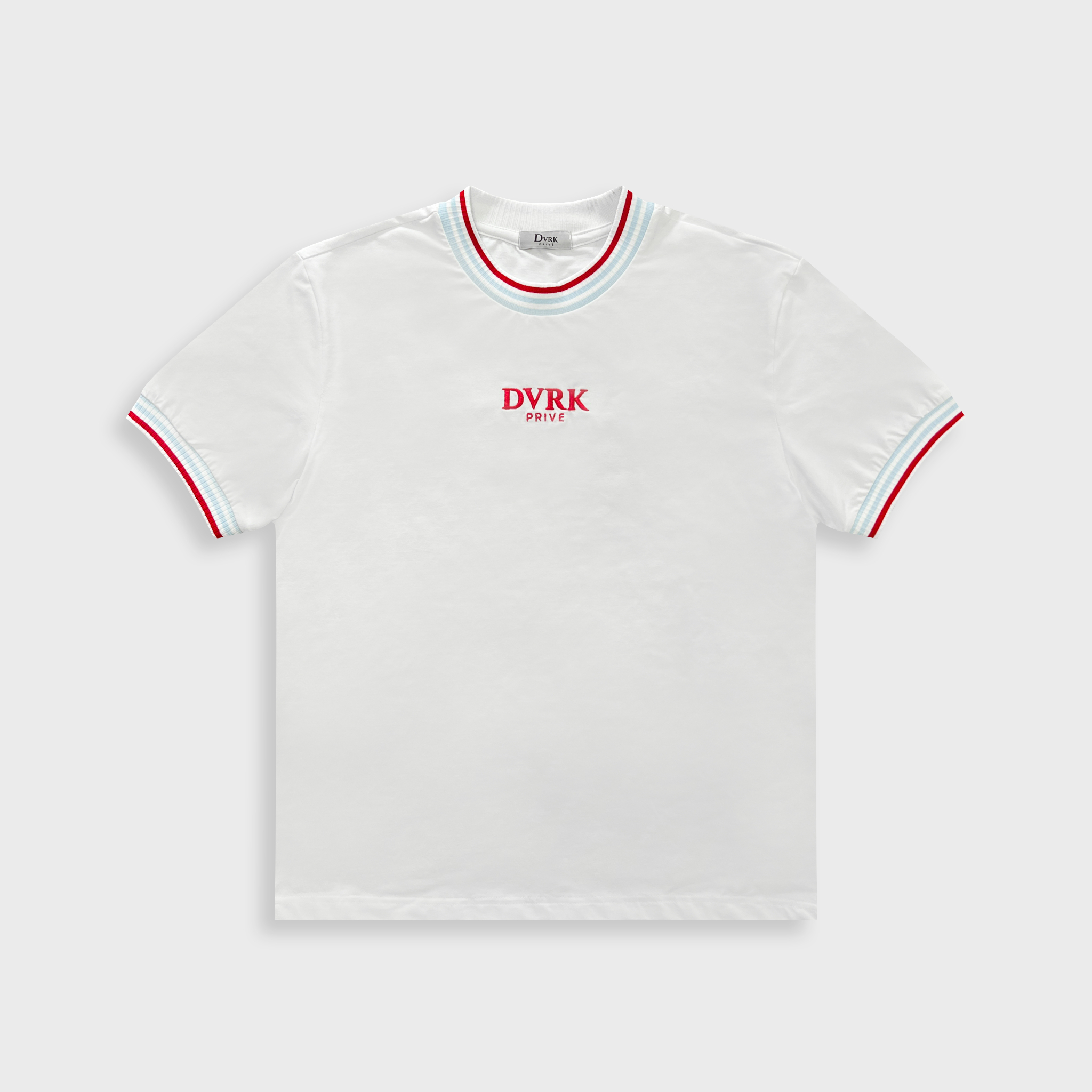 DVRK PRIVÉ STRIPE COLLAR TEE - CREAM