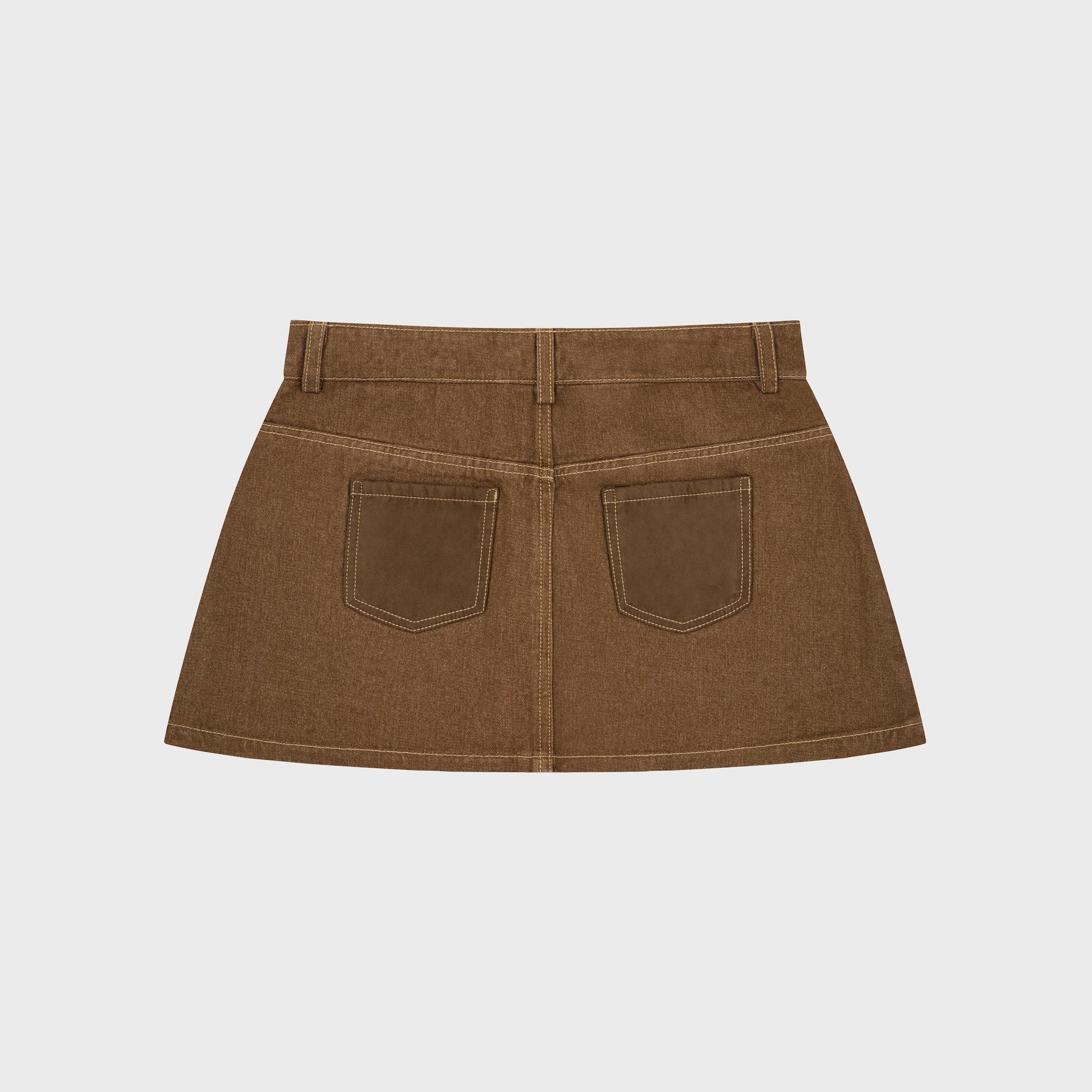 DVRK PRIVÉ LOVER DENIM MINISKIRT - BROWN 2