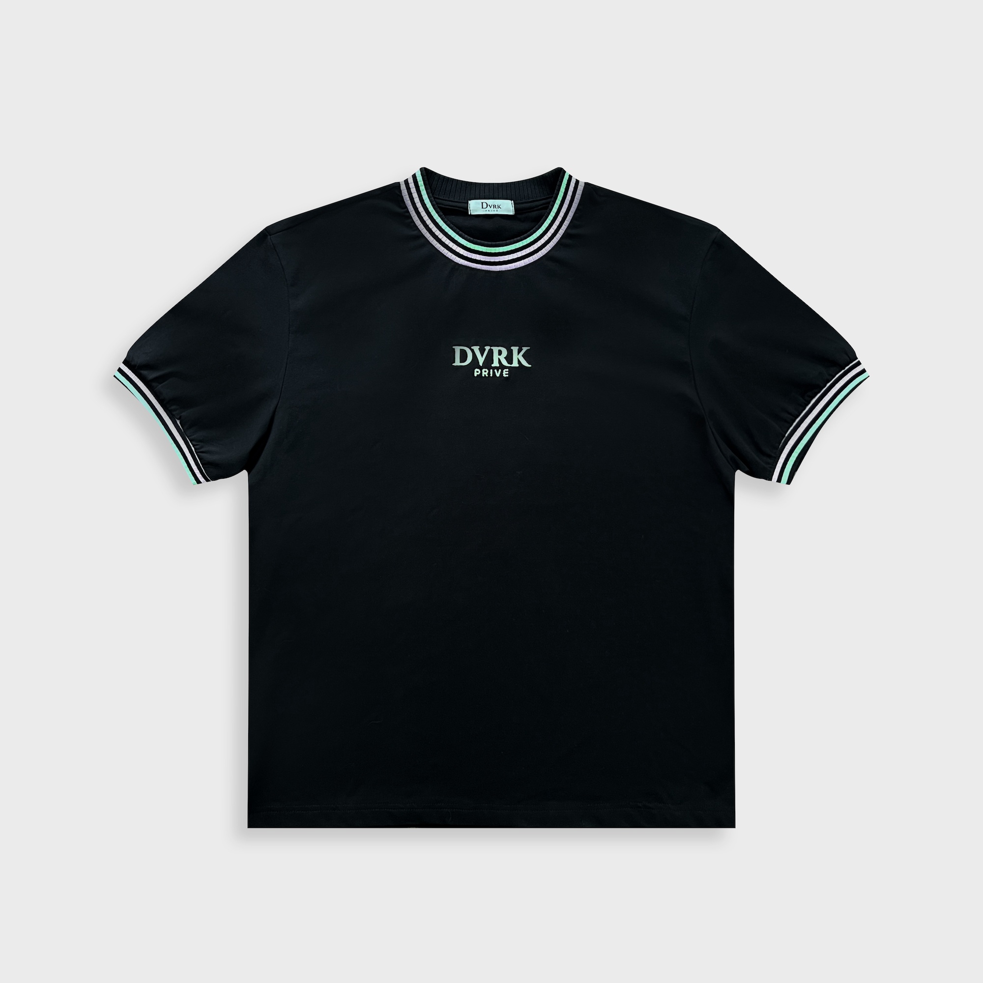 DVRK PRIVÉ STRIPE COLLAR TEE - BLACK - S 1