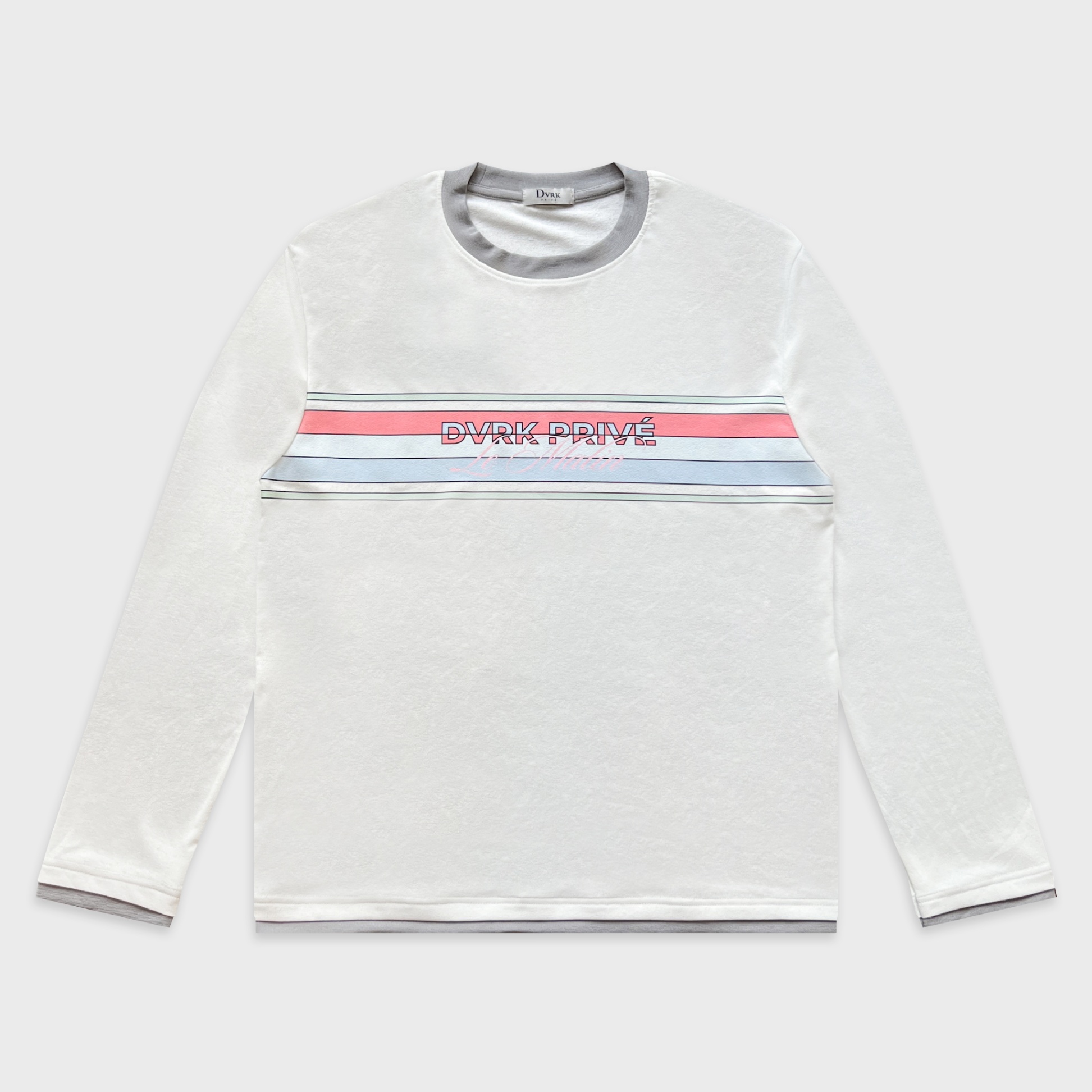 DVRK PRIVÉ MULTISTRIPE LONGSLEEVES TEE - WHITE