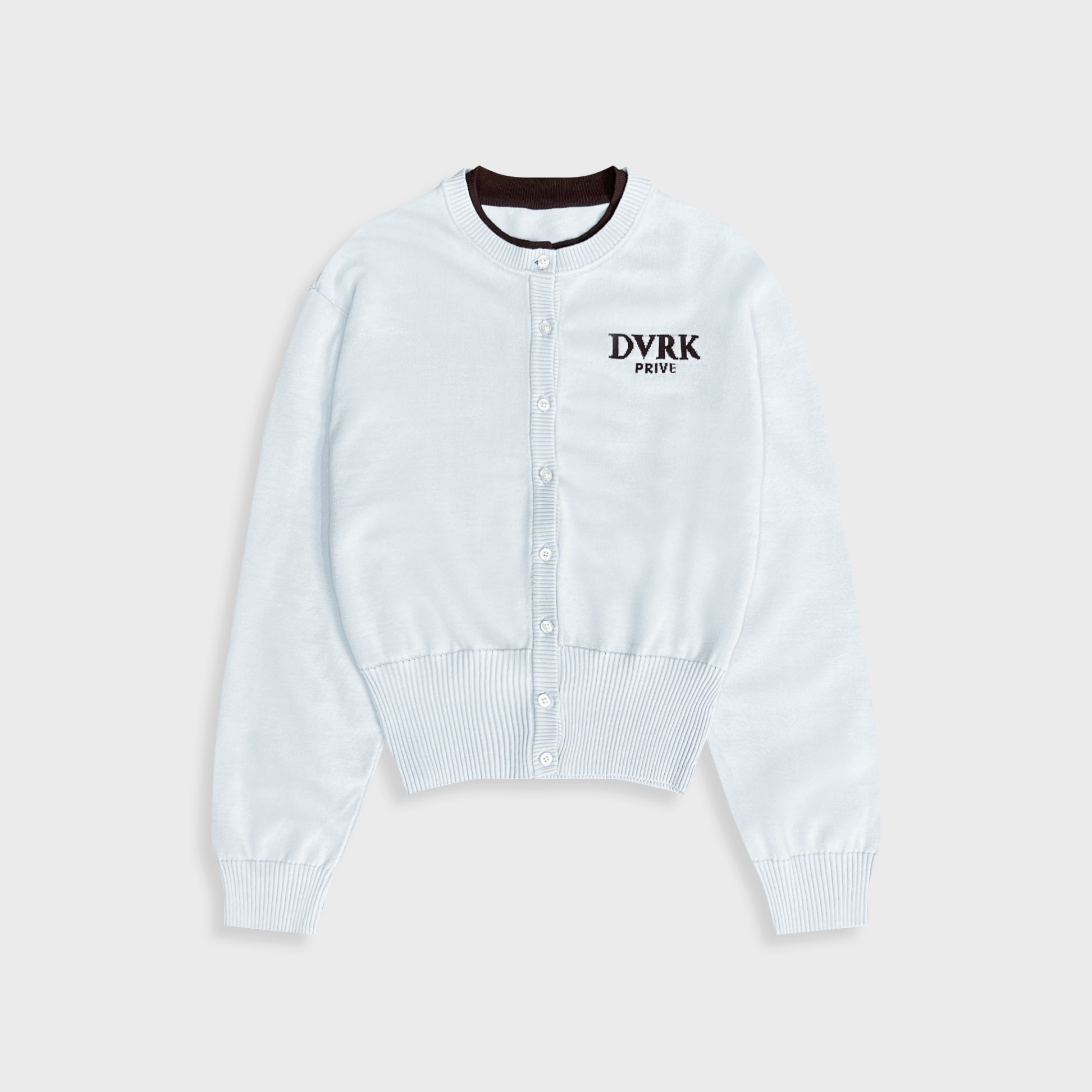 DVRK PRIVÉ LAYER KNIT CROP CARDIGAN - BLUE