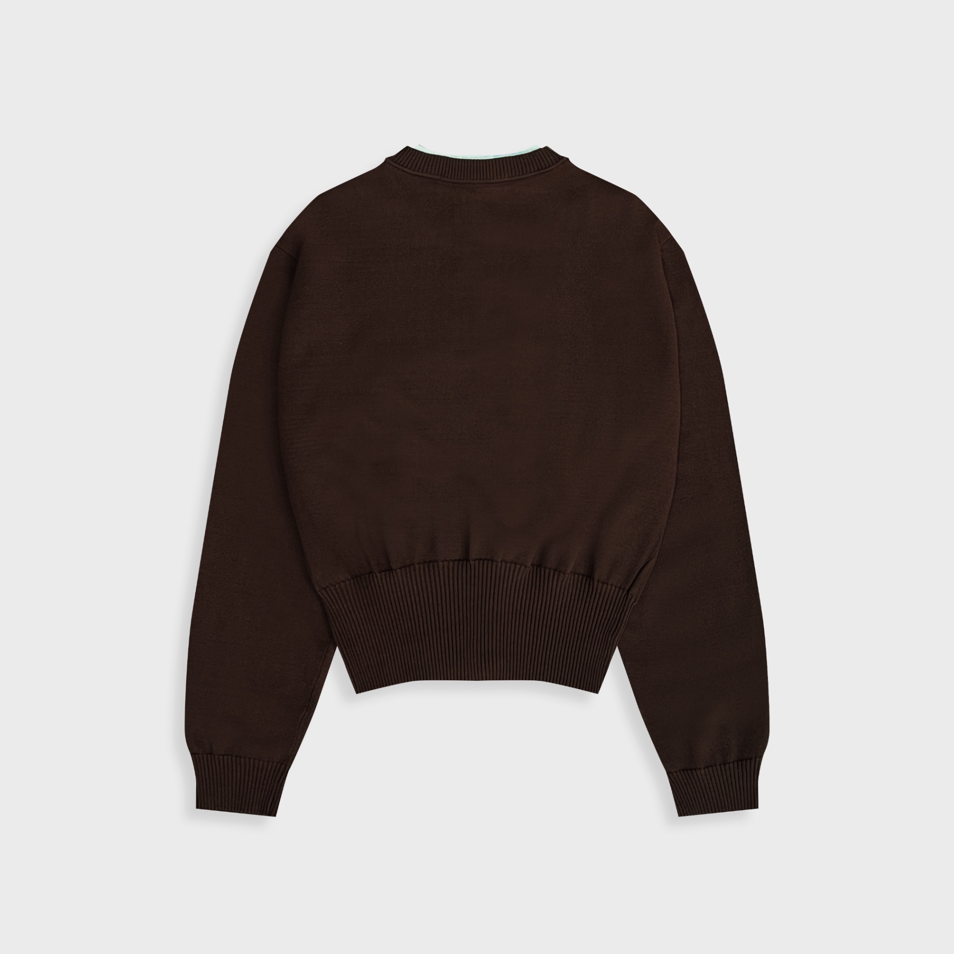 DVRK PRIVÉ LAYER KNIT CROP CARDIGAN - BROWN