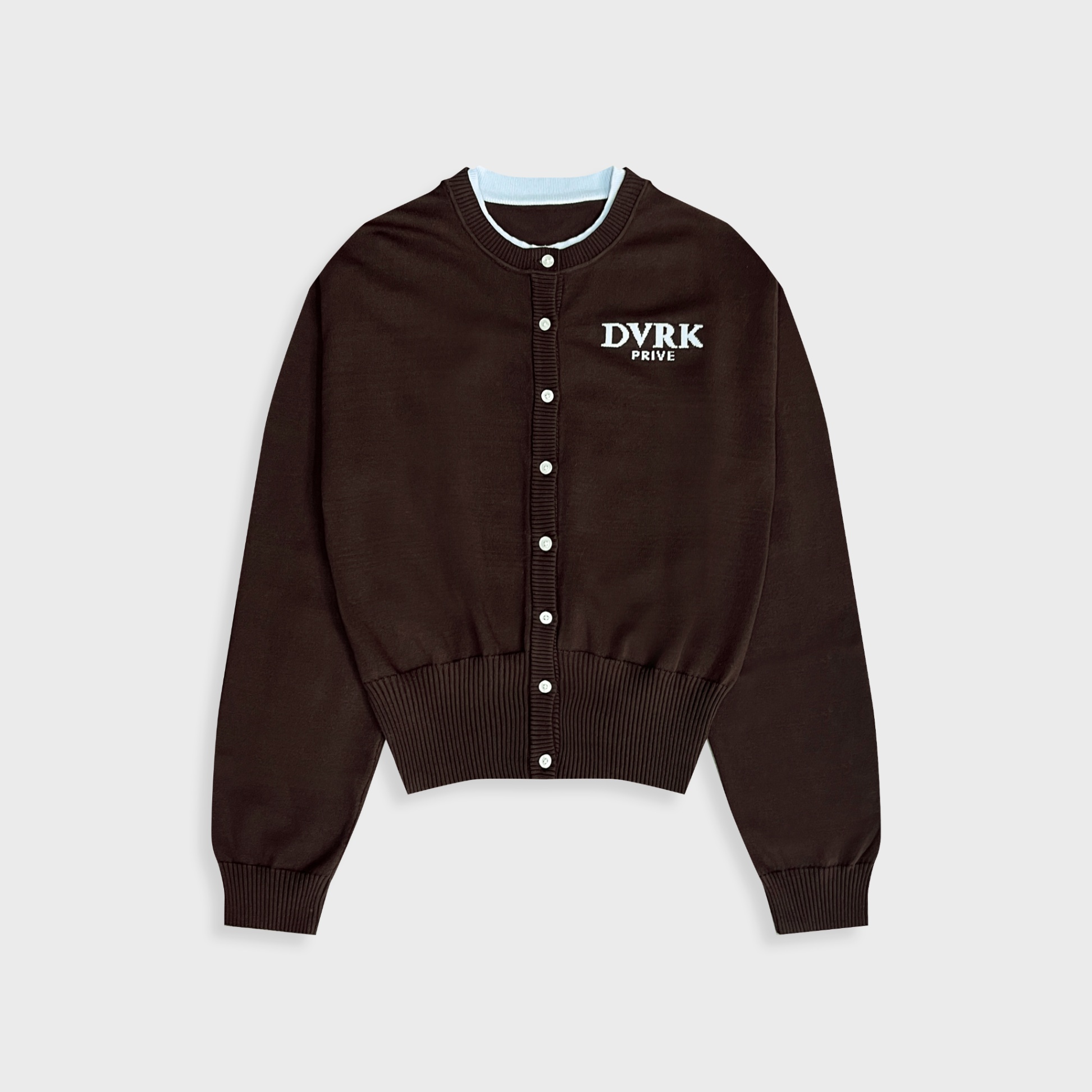 DVRK PRIVÉ LAYER KNIT CROP CARDIGAN - BROWN - M 1