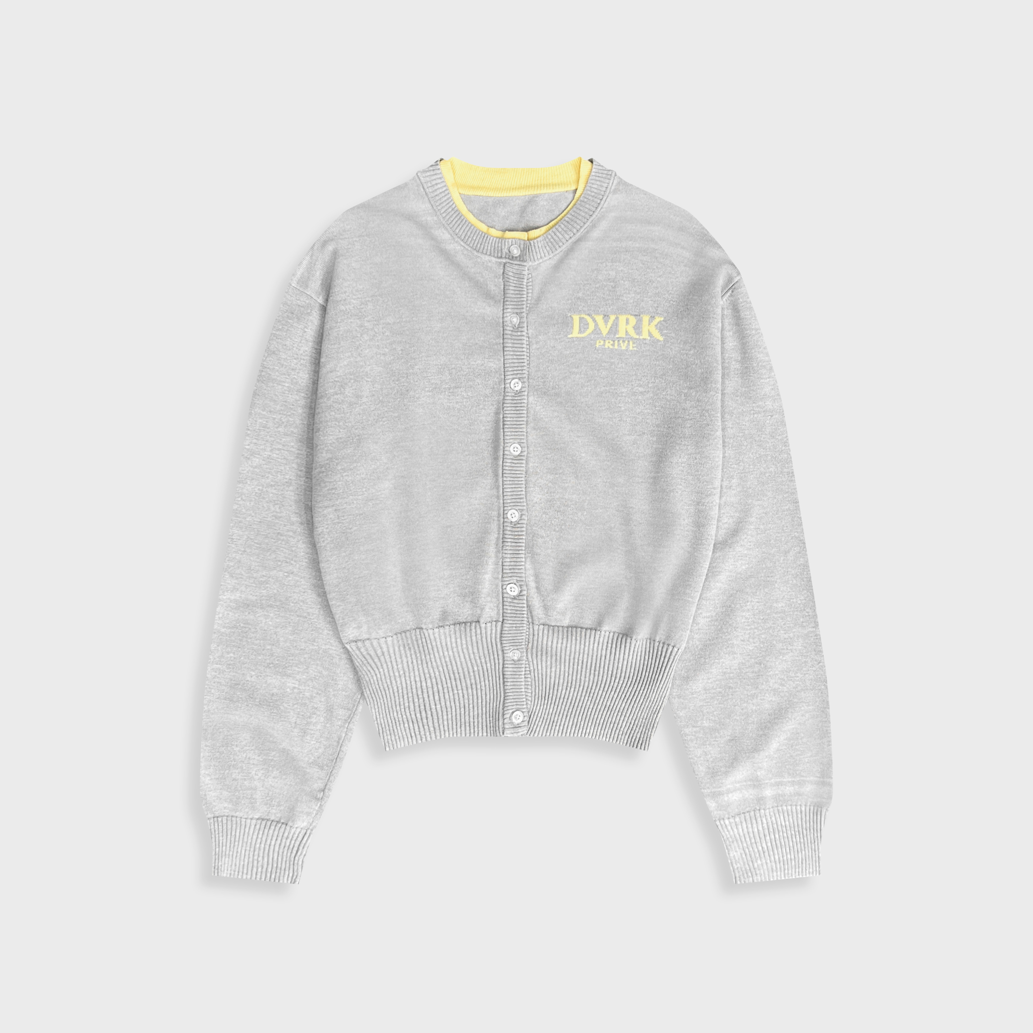 DVRK PRIVÉ LAYER KNIT CROP CARDIGAN - GREY