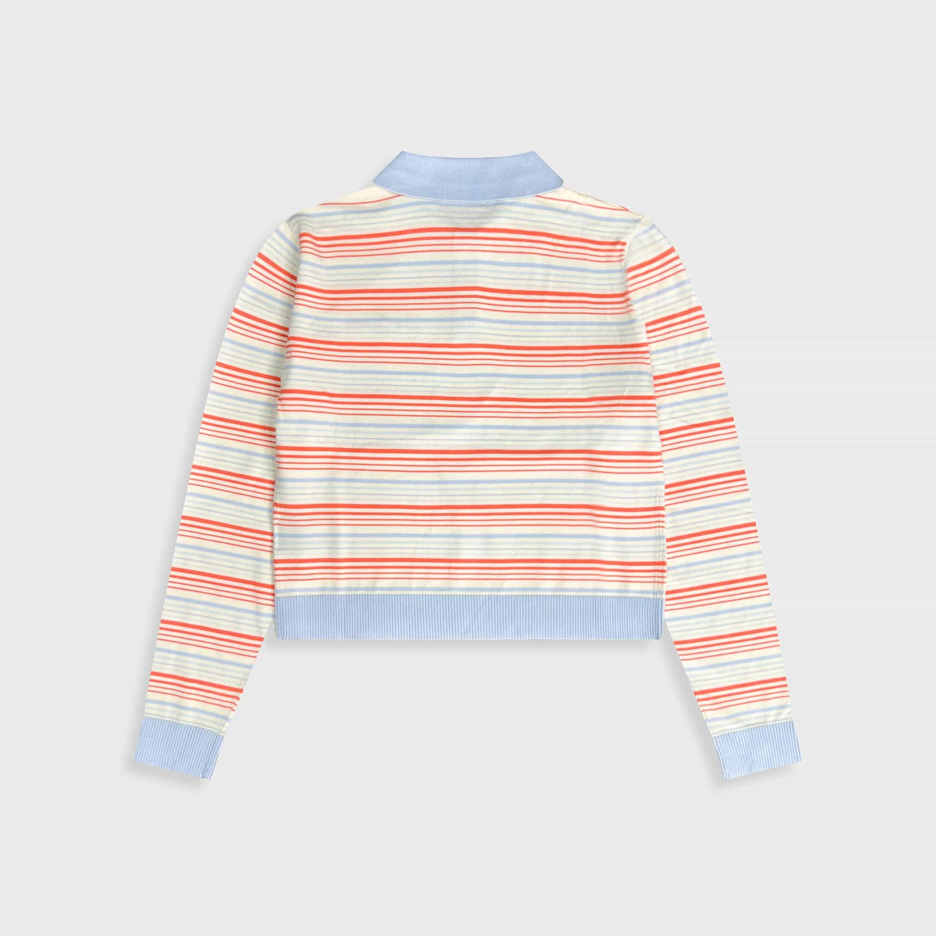DVRK PRIVÉ STRIPE KNIT LONGSLEEVES CROP POLO - SALMON 2