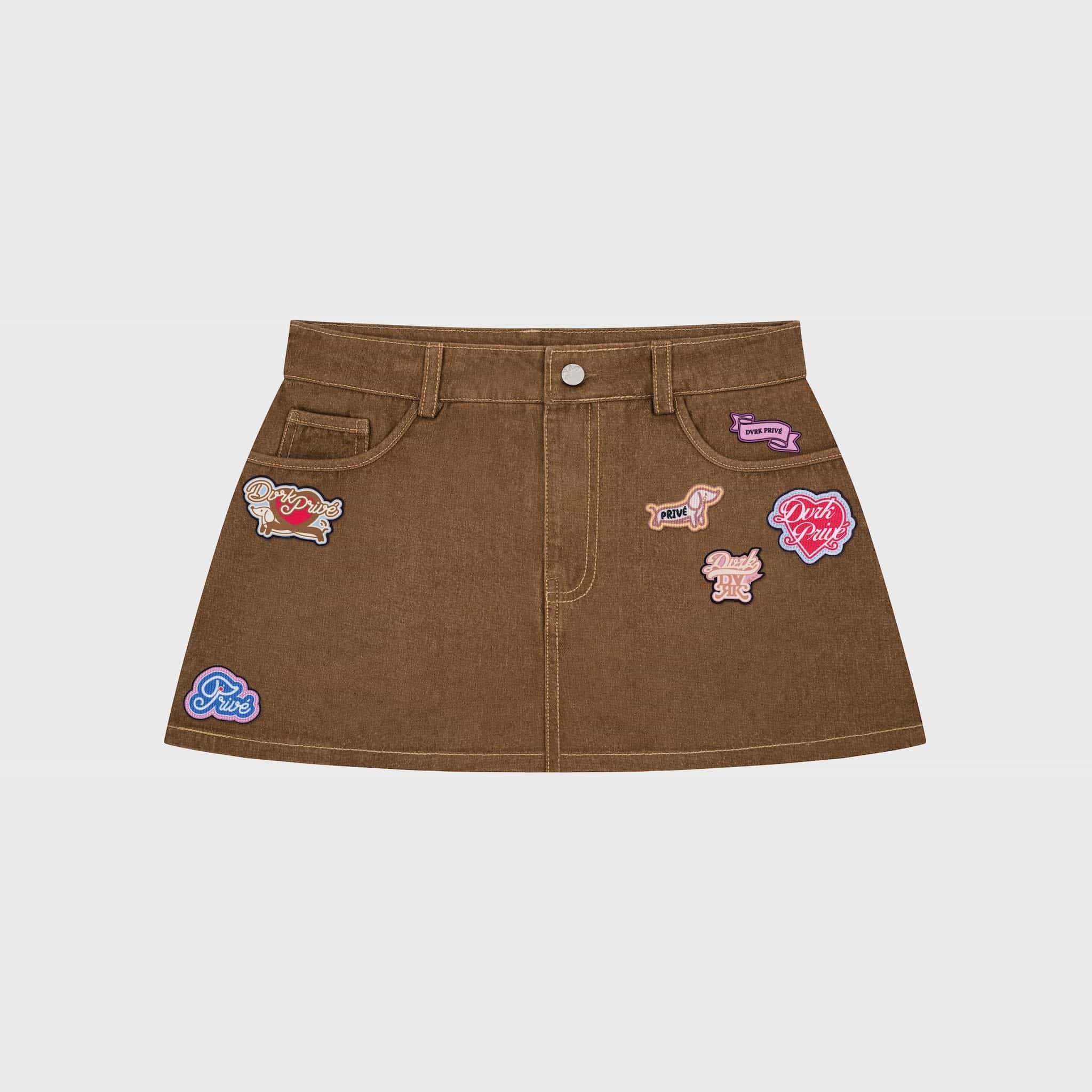 DVRK PRIVÉ LOVER DENIM MINISKIRT - BROWN 18