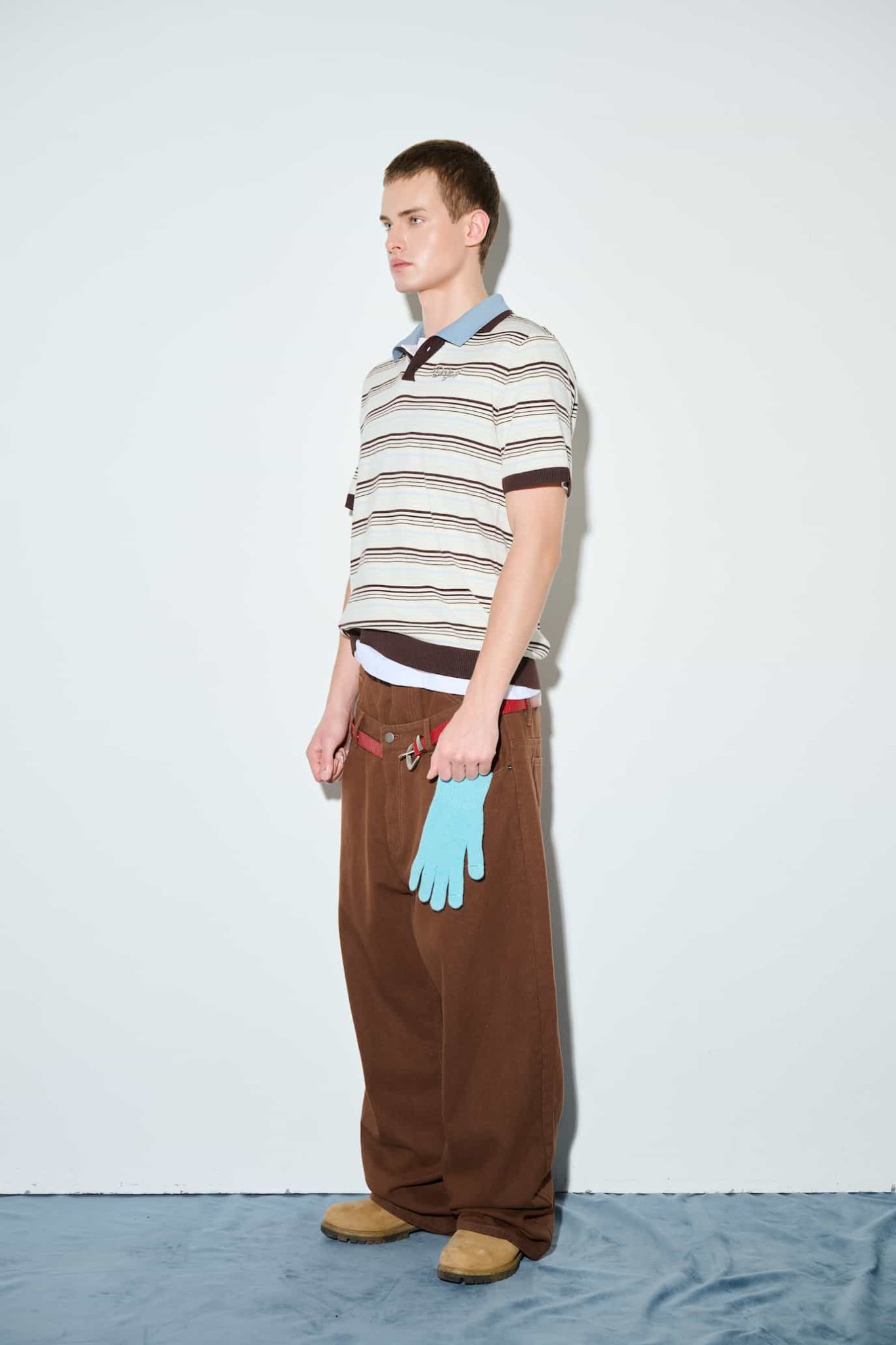 DVRK PRIVÉ STRIPE KNIT REGULAR POLO - BLUE 5