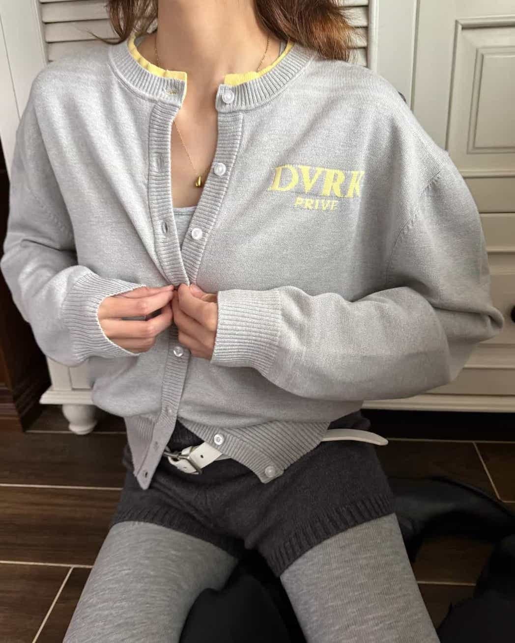 DVRK PRIVÉ LAYER KNIT CROP CARDIGAN - GREY 5