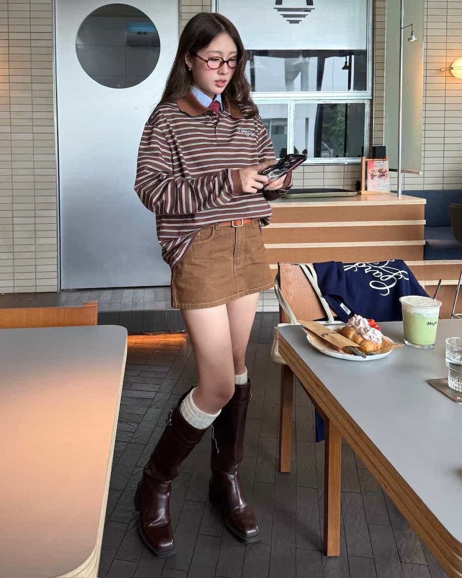 DVRK PRIVÉ LOVER DENIM MINISKIRT - BROWN 4