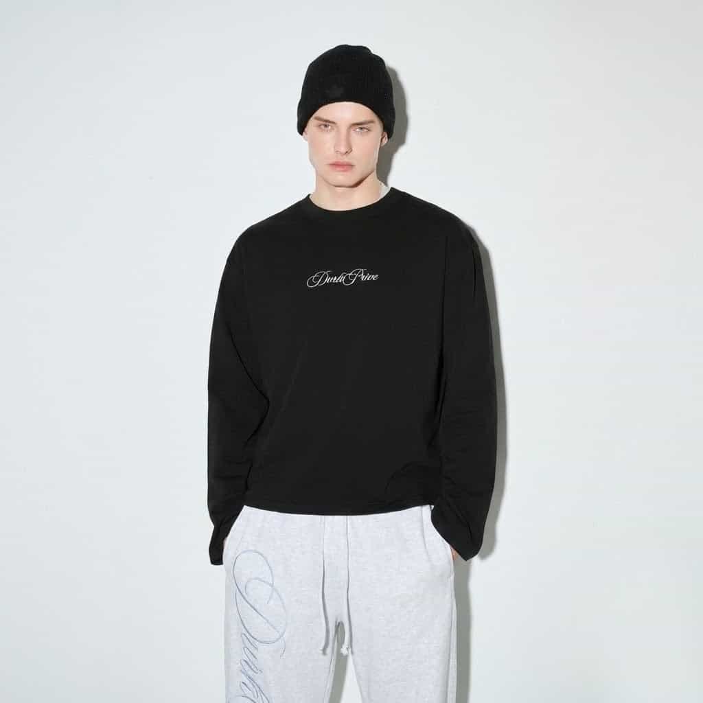 DVRK PRIVÉ SWEATPANTS WIDE LEG COTTON LE MATIN SS26 - GREY 5