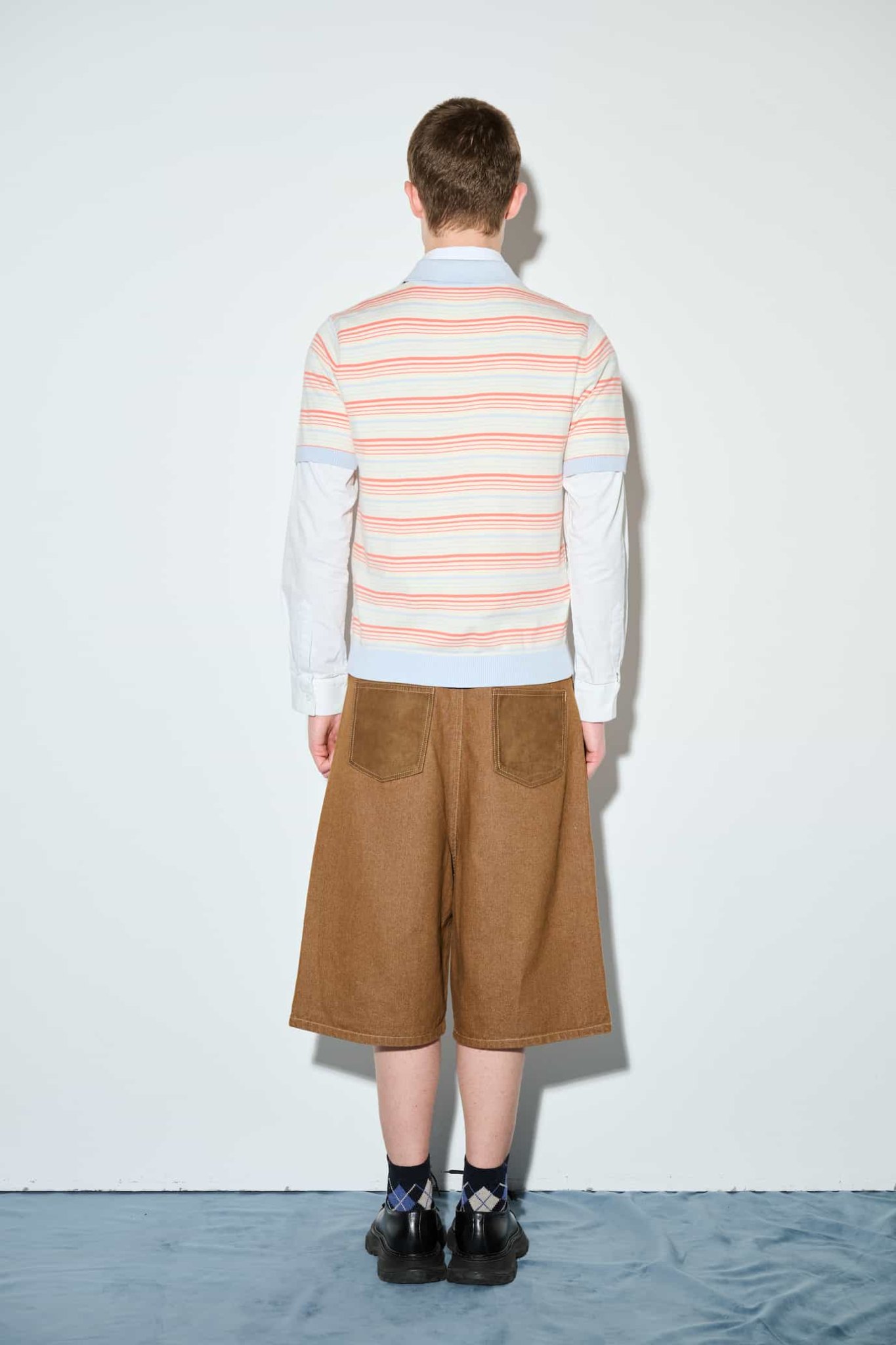 DVRK PRIVÉ STRIPE KNIT REGULAR POLO - SALMON 4