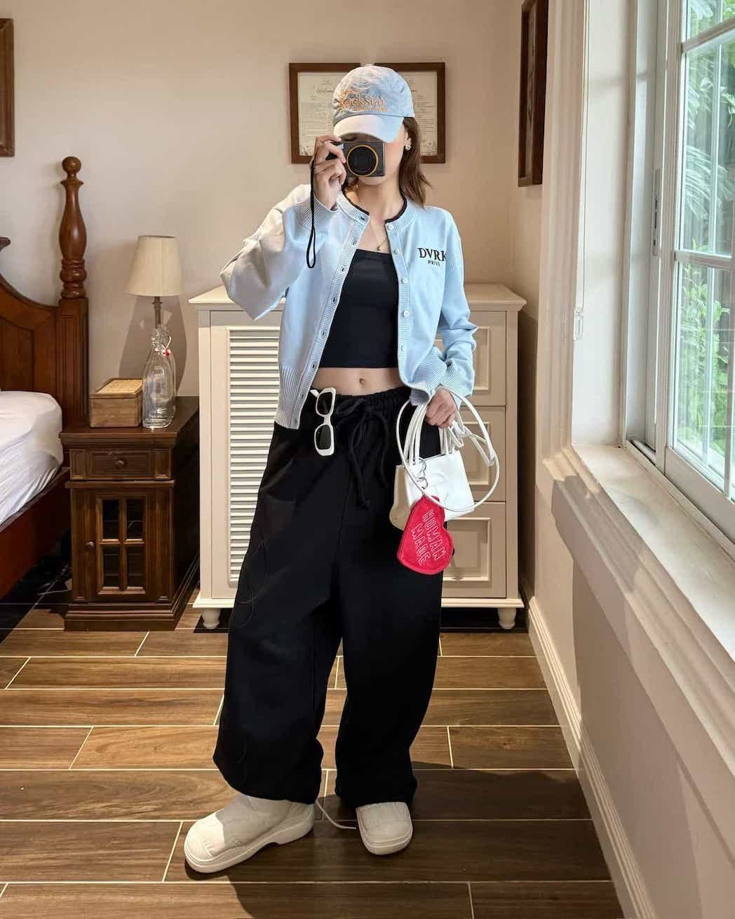 DVRK PRIVÉ SWEATPANTS WIDE LEG COTTON LE MATIN SS26 - BLACK