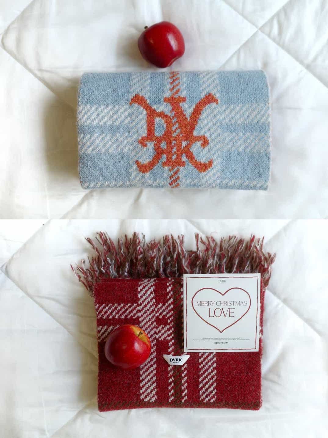 DVRK PRIVÉ CHECK LOGO KNITTED SCARF - BLUE 12